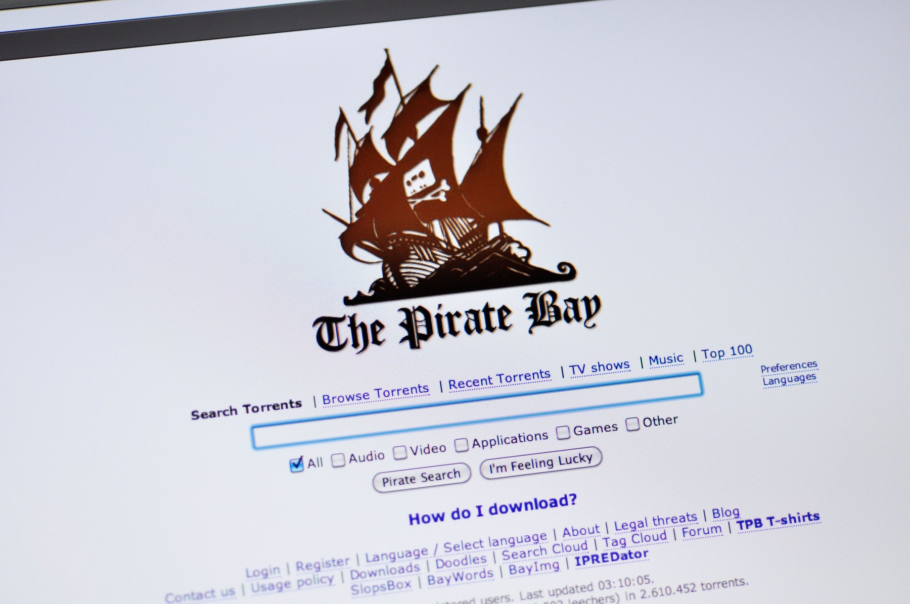 Pirate Bay website