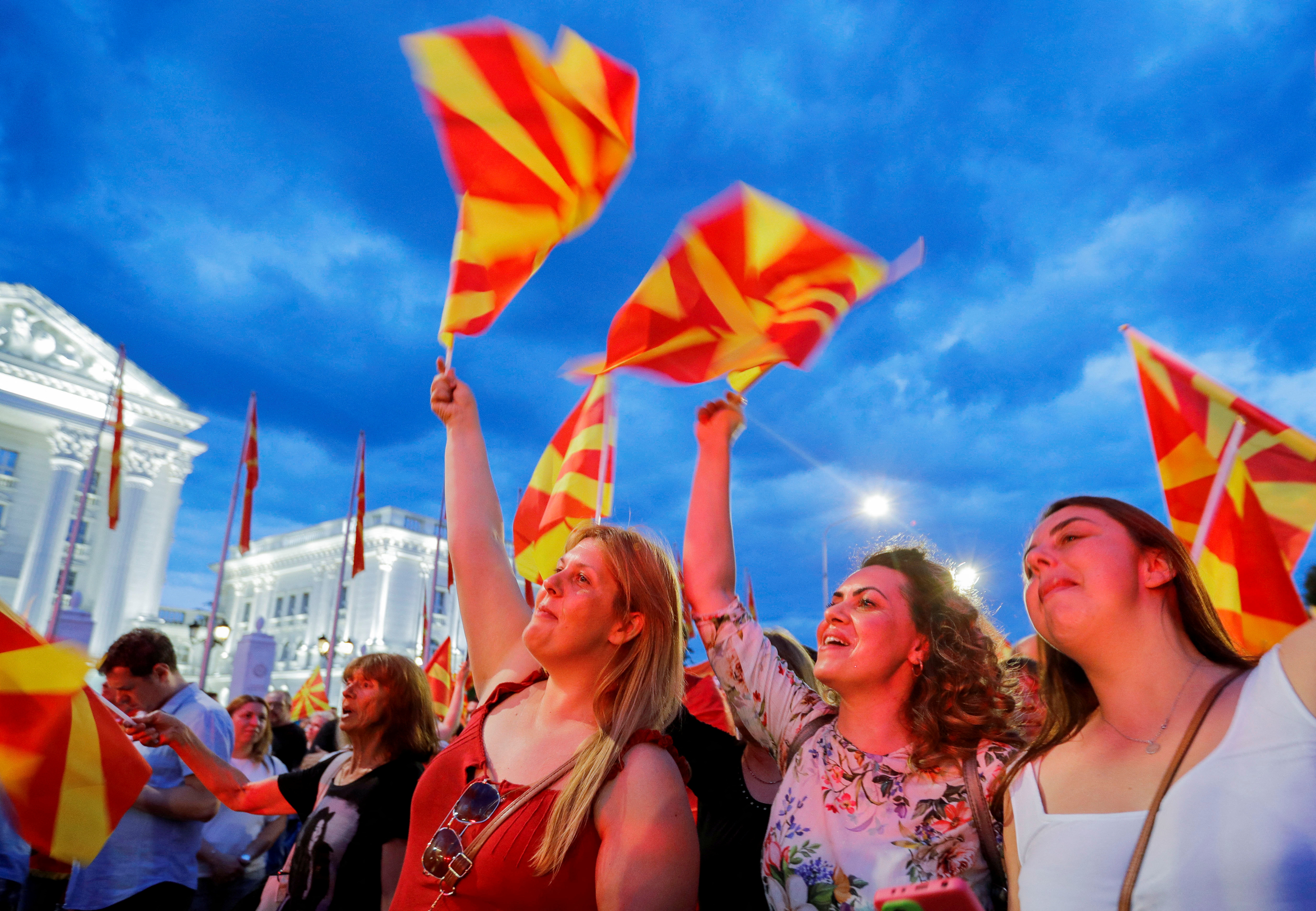protest, severna makedonija, skopje