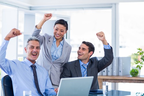 moški, ženska, računalnik, pisarna, delo