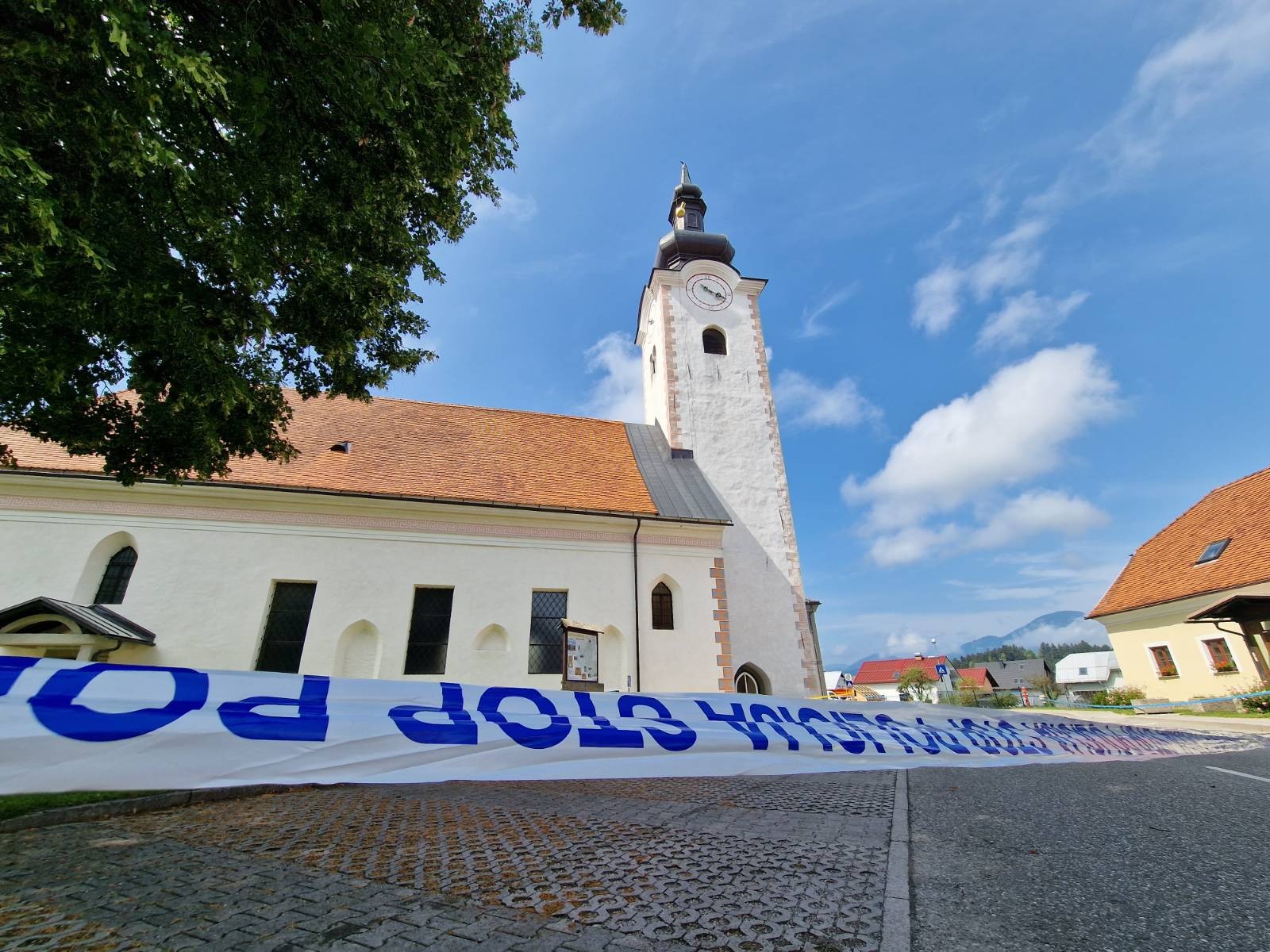 šmartno pri slovenj gradcu, cerkev, križ. neurje