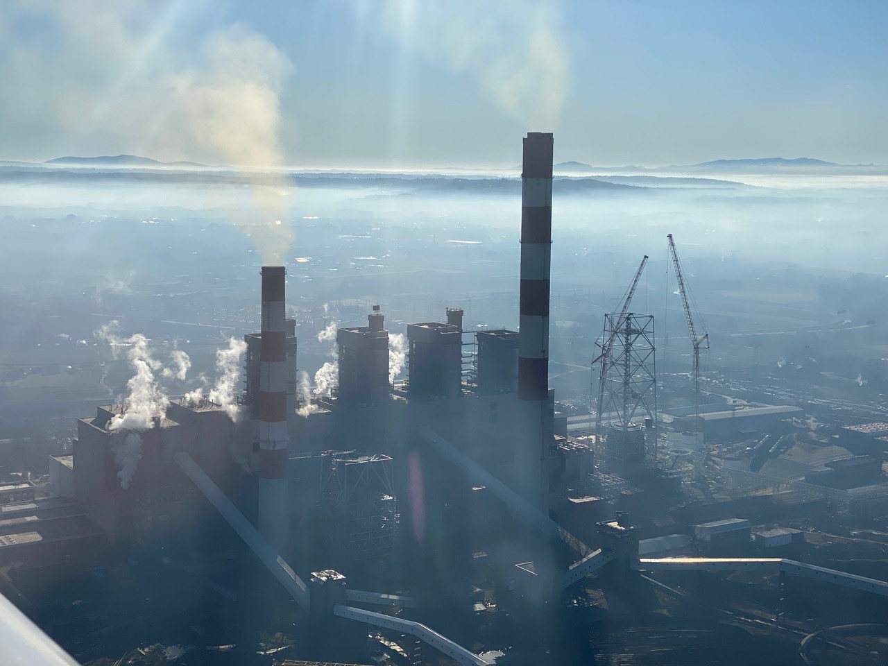 Ozračje nad TE Obrenovac v Srbiji