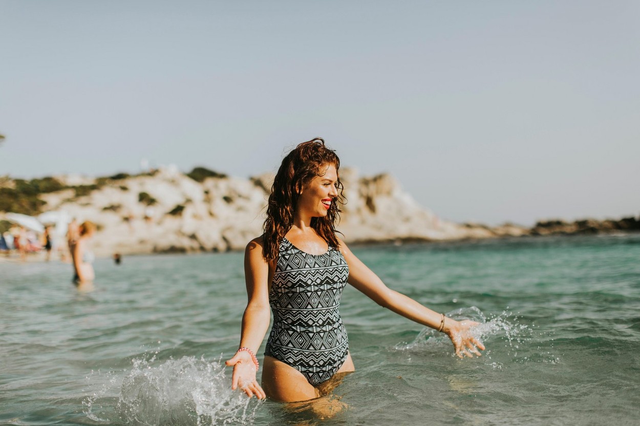 poletje, ženska, morje