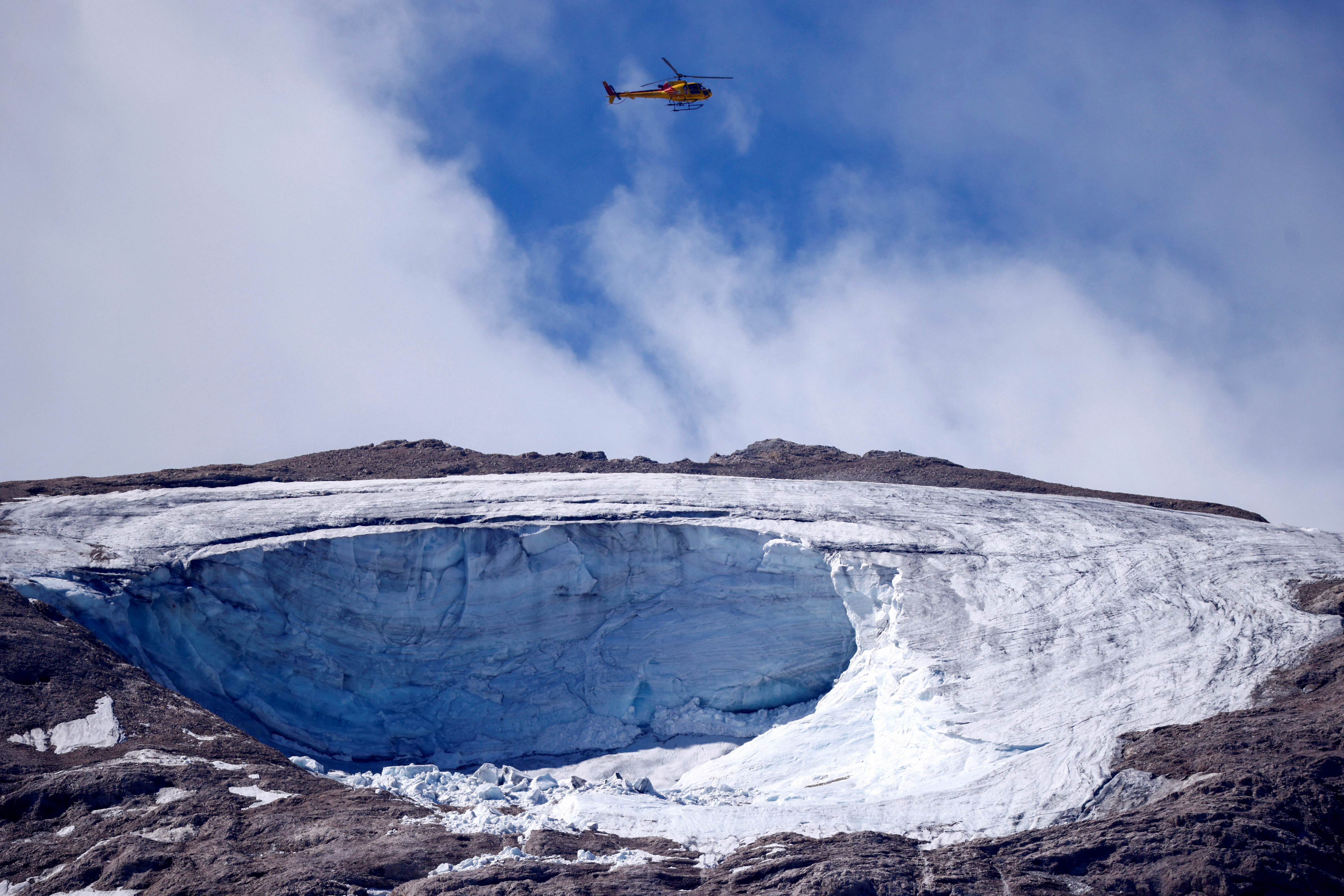 Site of a deadly collapse of glacier in Italian Alps