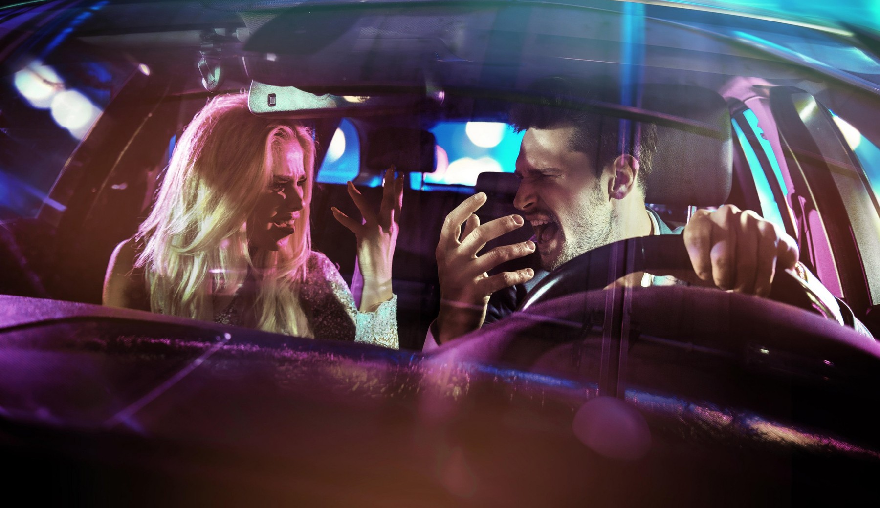 Portrait of a young, arguing people