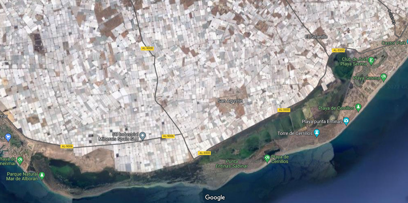 Almeria, Španija, Andaluzija, satelitski posnetek