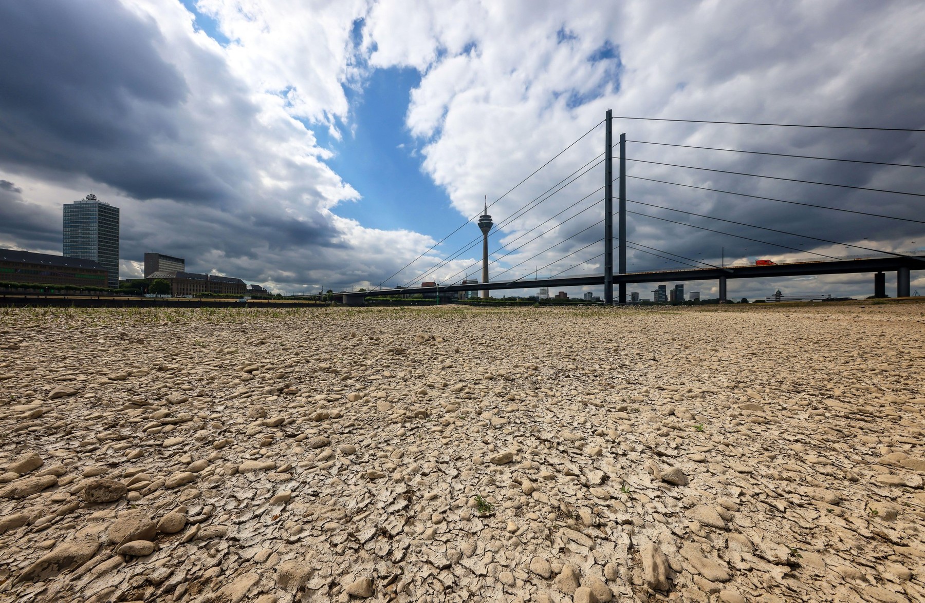 Ren, suša, nizka gladina, promet po vodi