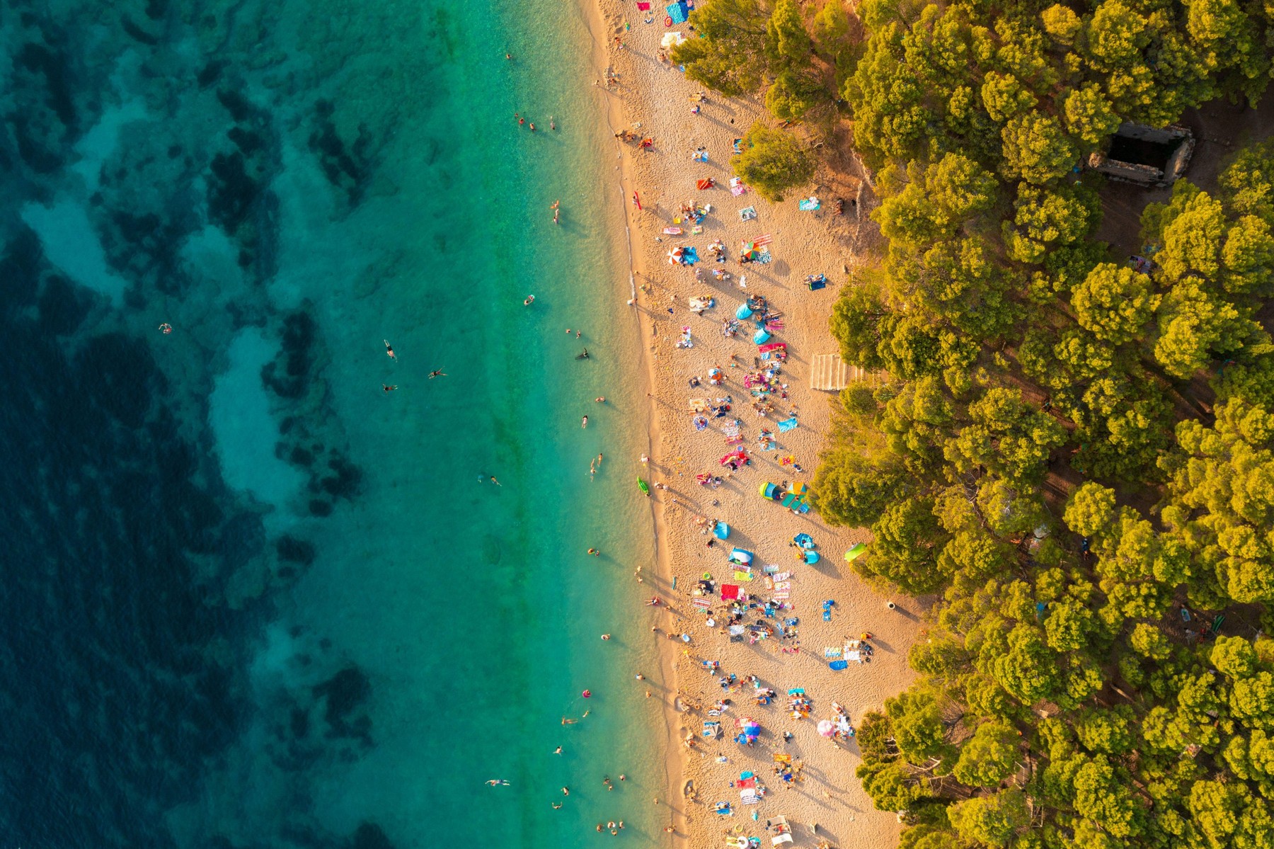 plaža, zlatni rat, brač