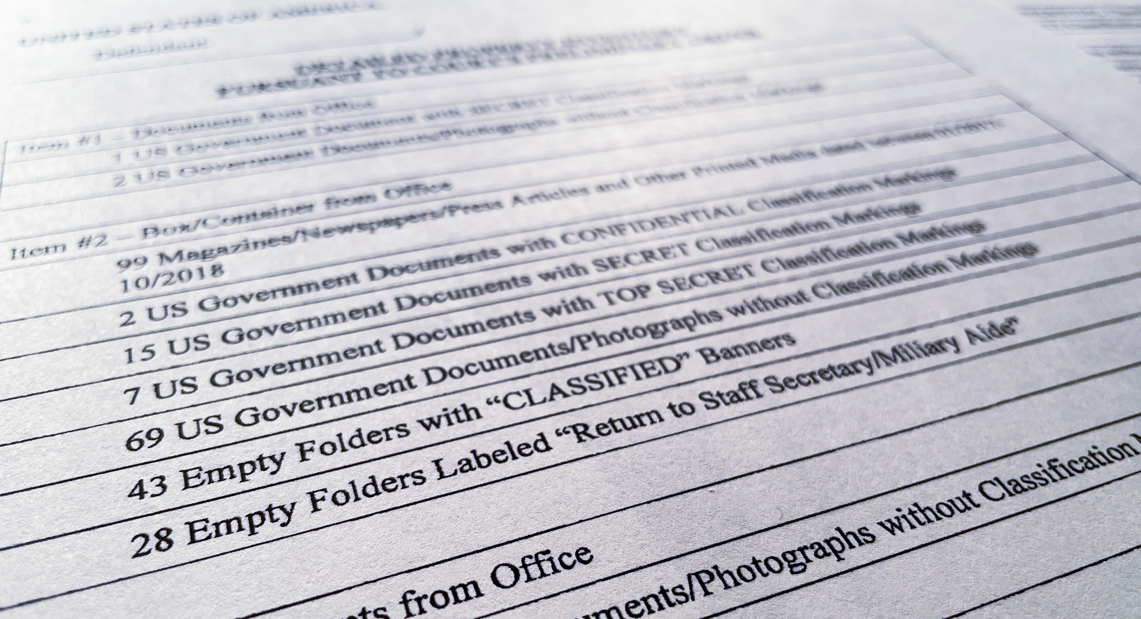 zaseženi dokumenti Trump