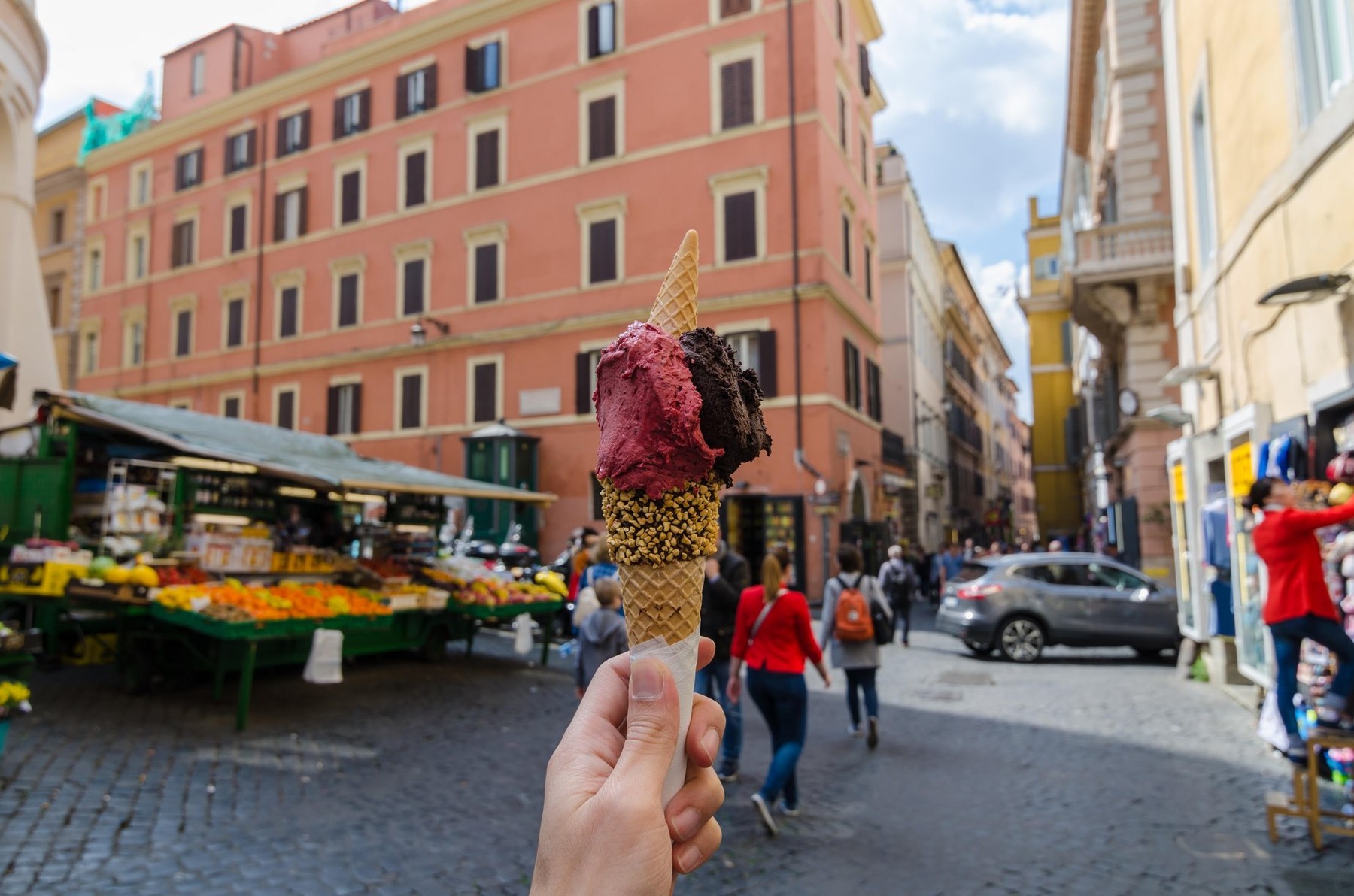 sladoled, gelato, Rim, Italija, ulica, trg, tržnica