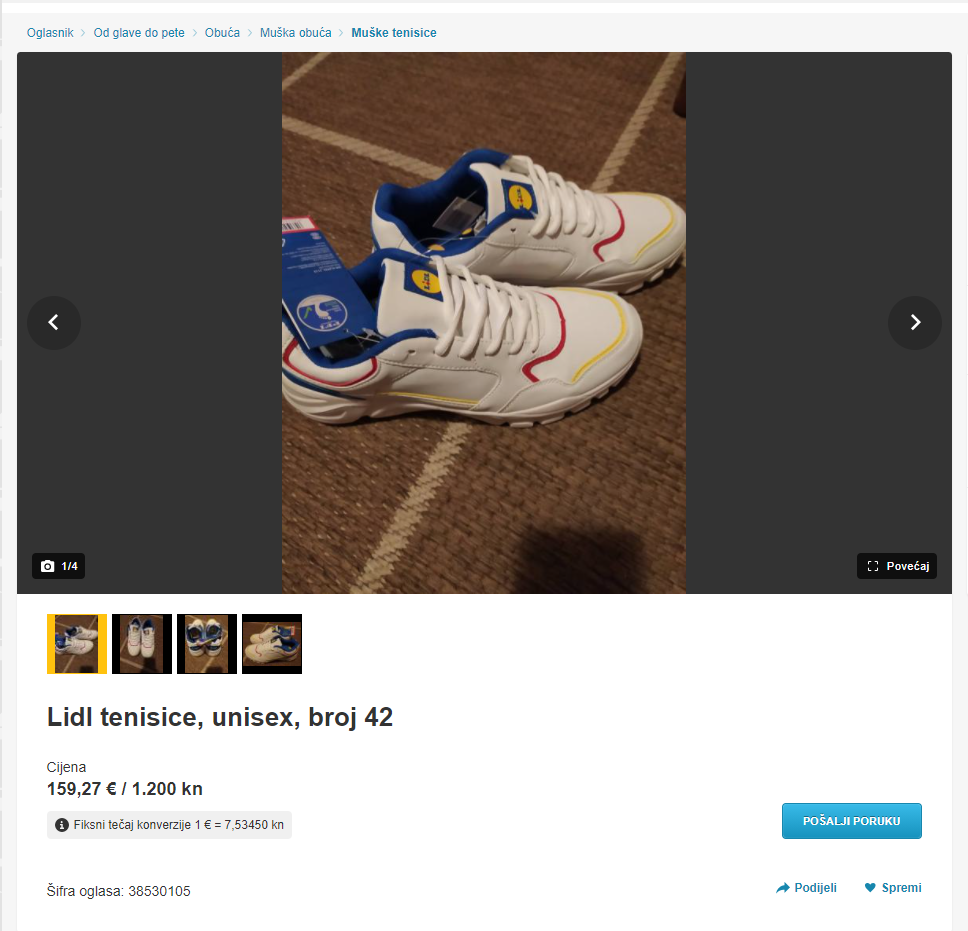 Posnetek zaslona: Njuškalo.hr oglasnik