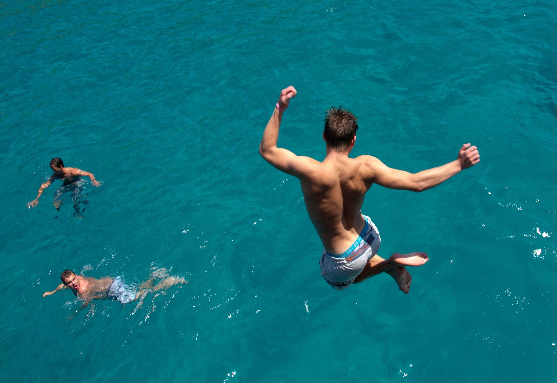 skok v vodo, kopanje, skok