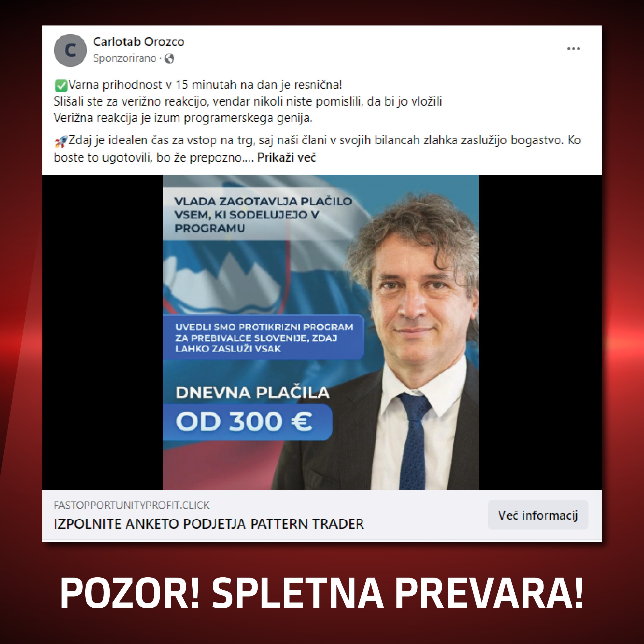 spletna prevara Golob