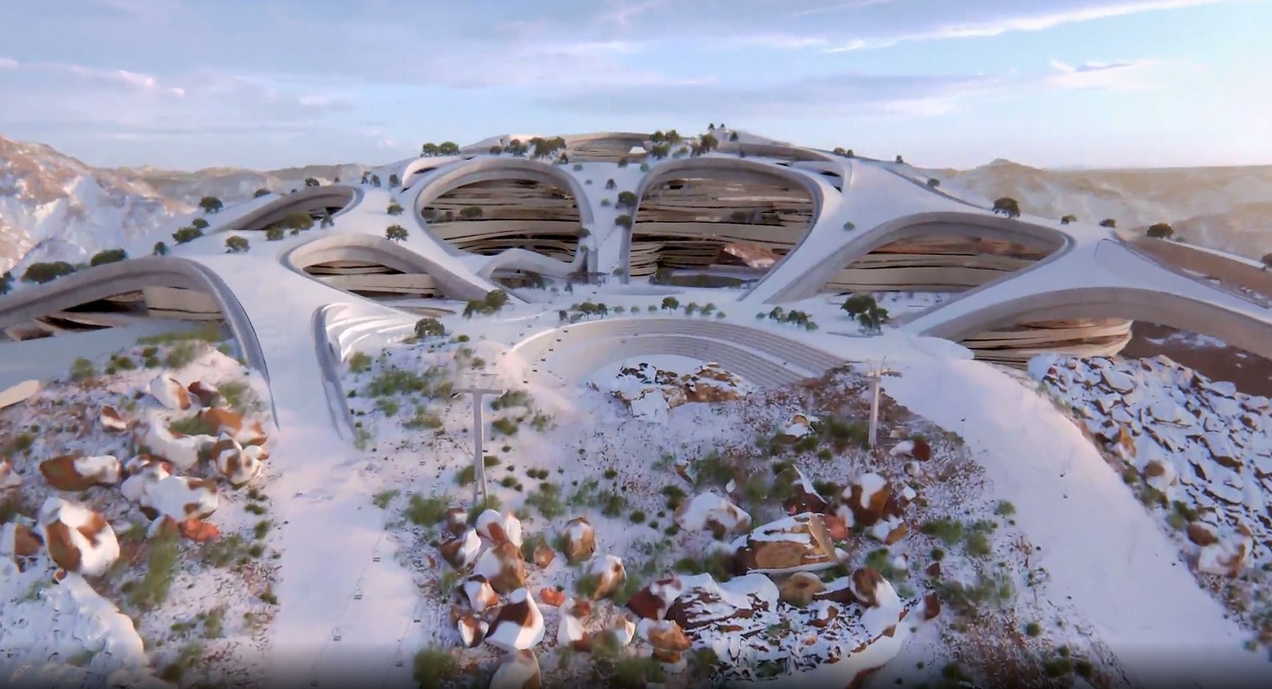 zimske azijske igre 2029, koncept smučišča, savdska arabija