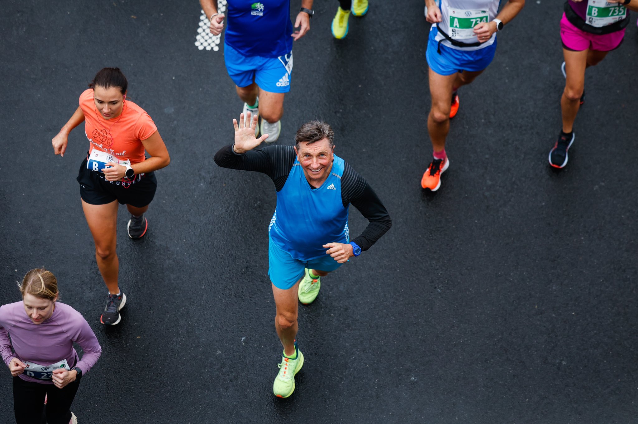 Borut Pahor na ljubljanskem maratonu