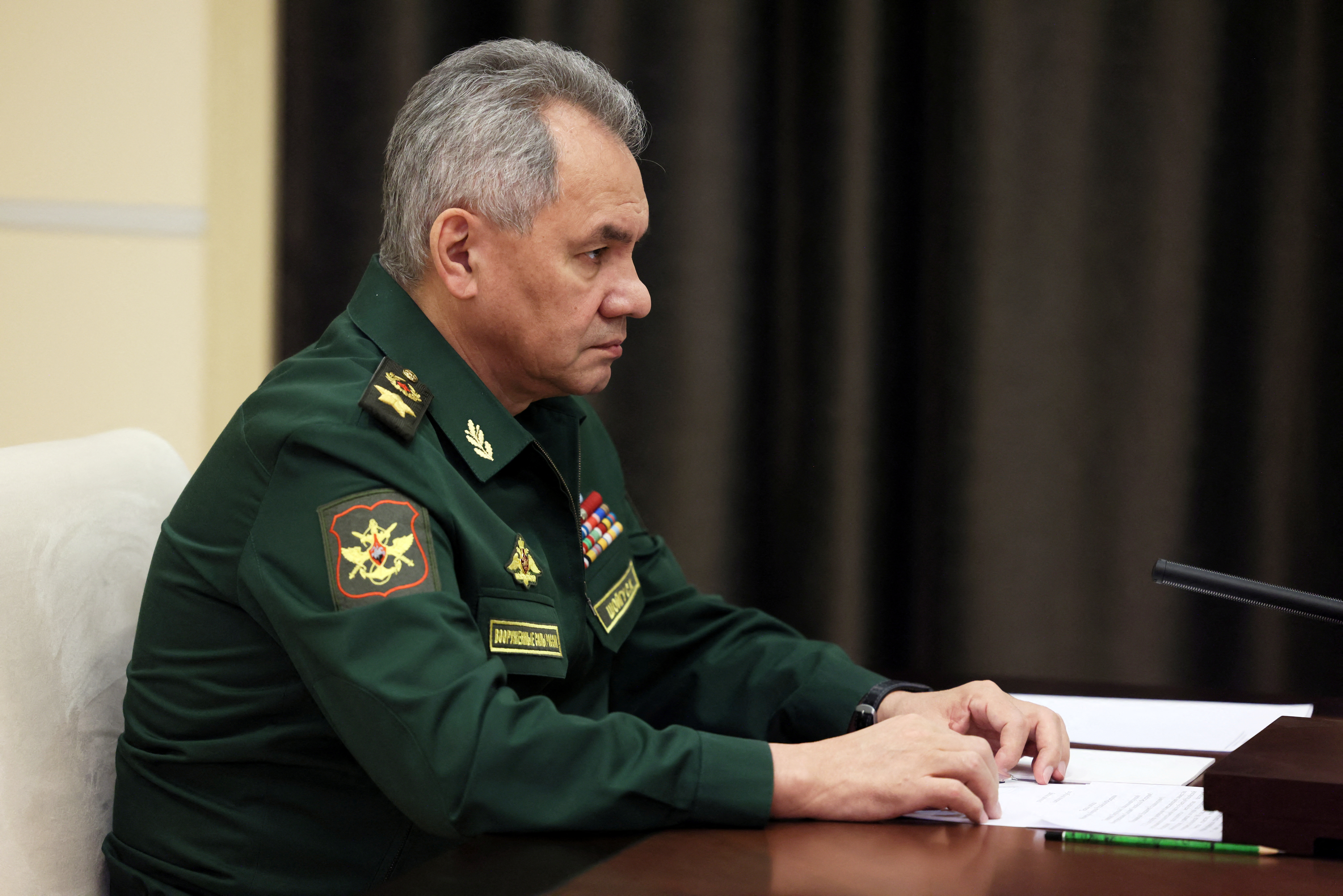 Russian President Vladimir Putin meets Defence Minister Sergei Shoigu