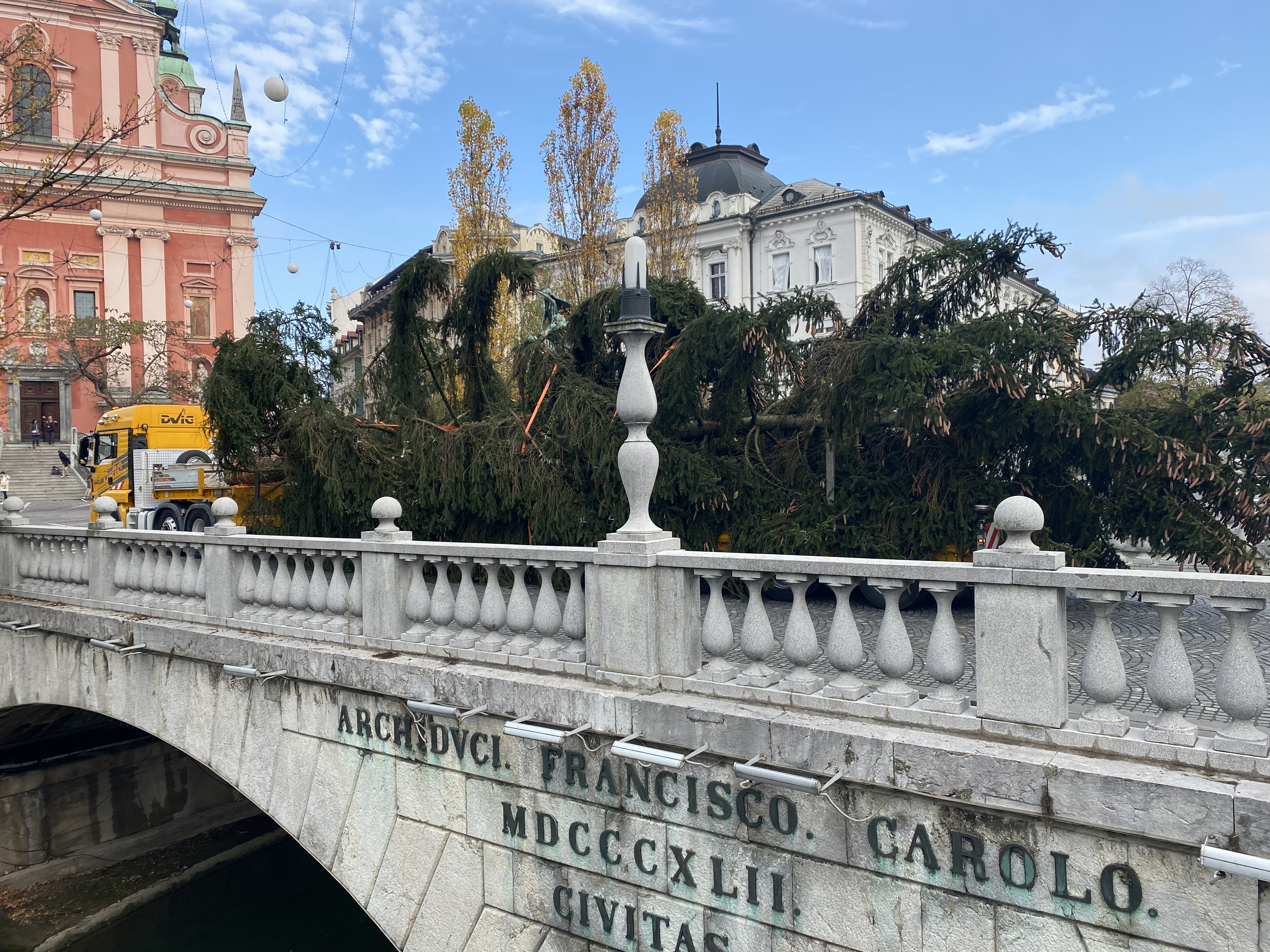 Božična smreka na Prešernovem trgu