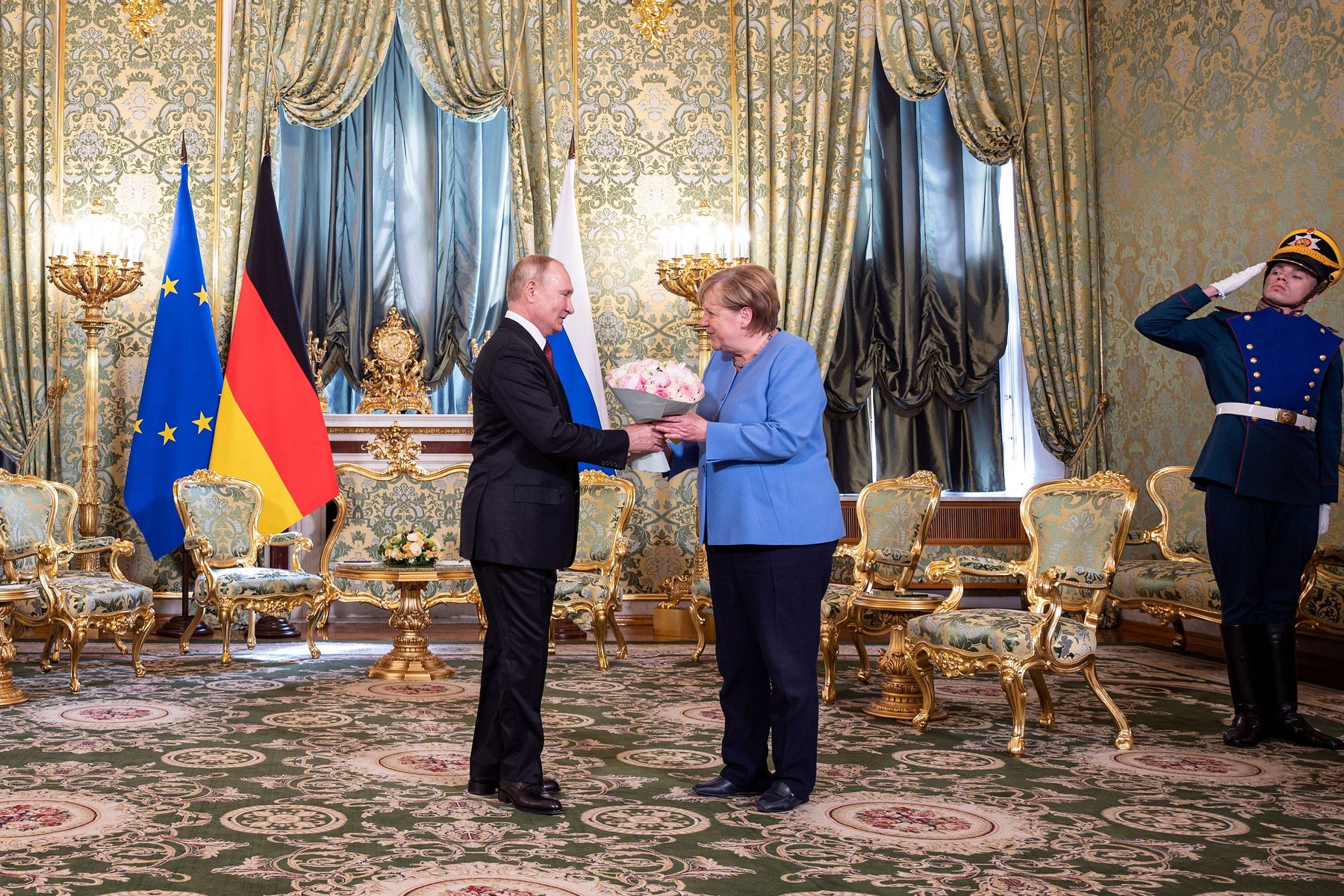 Angela Merkel in Vladimir Putin