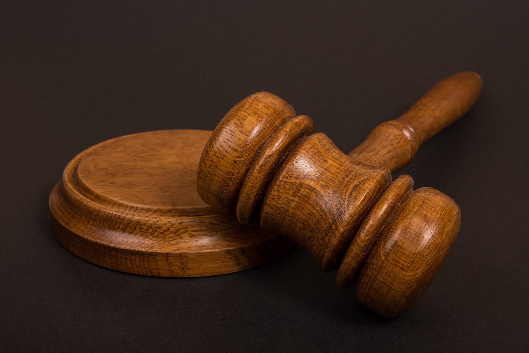 Wooden brown Judges gavel or auction hammer