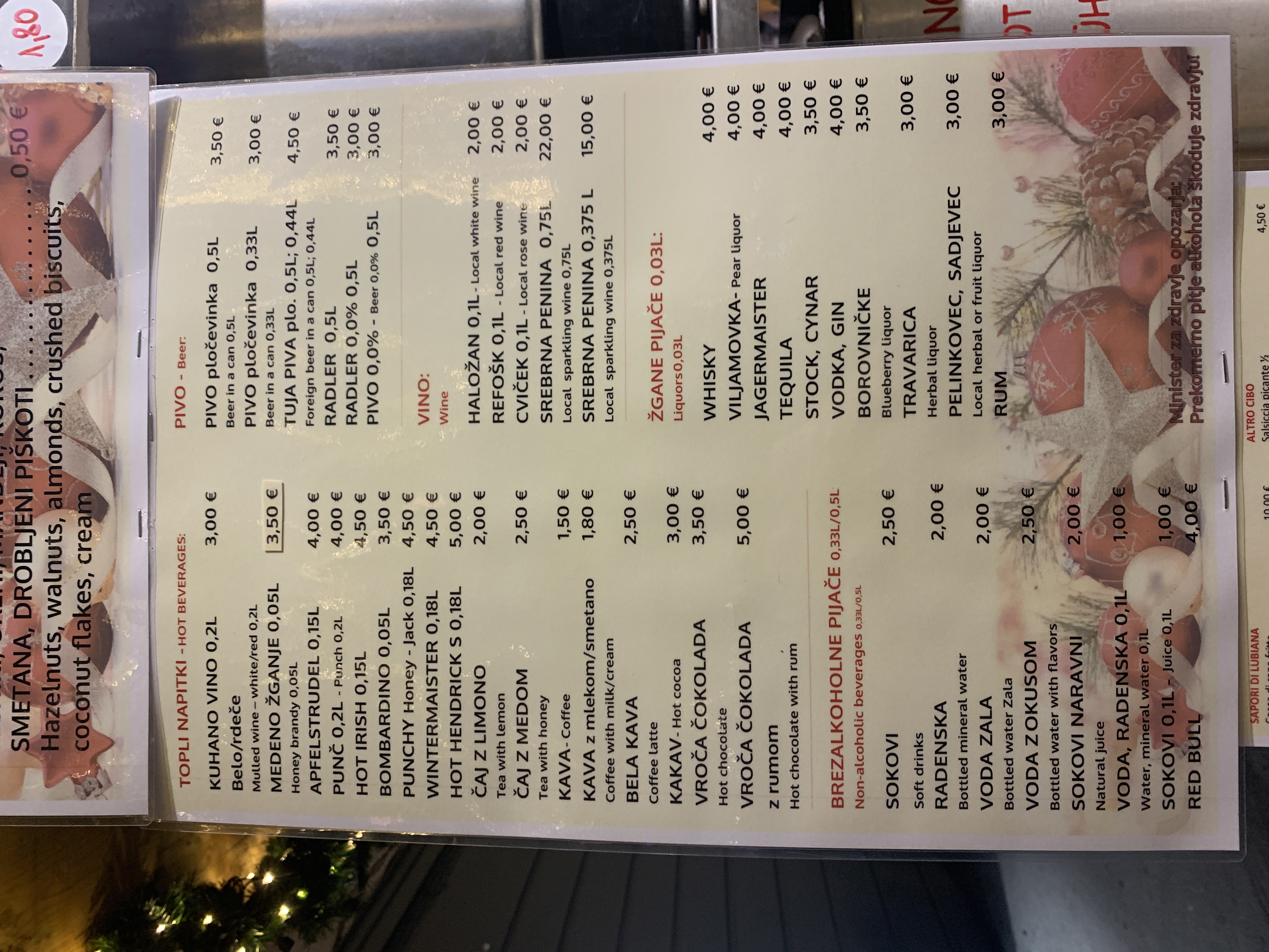 Božična stojnica cenik