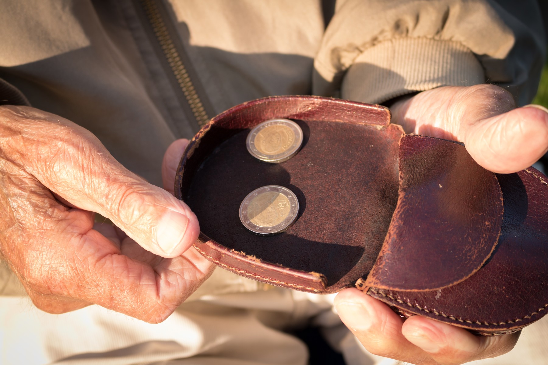 senior receives pension,donation,old age poverty