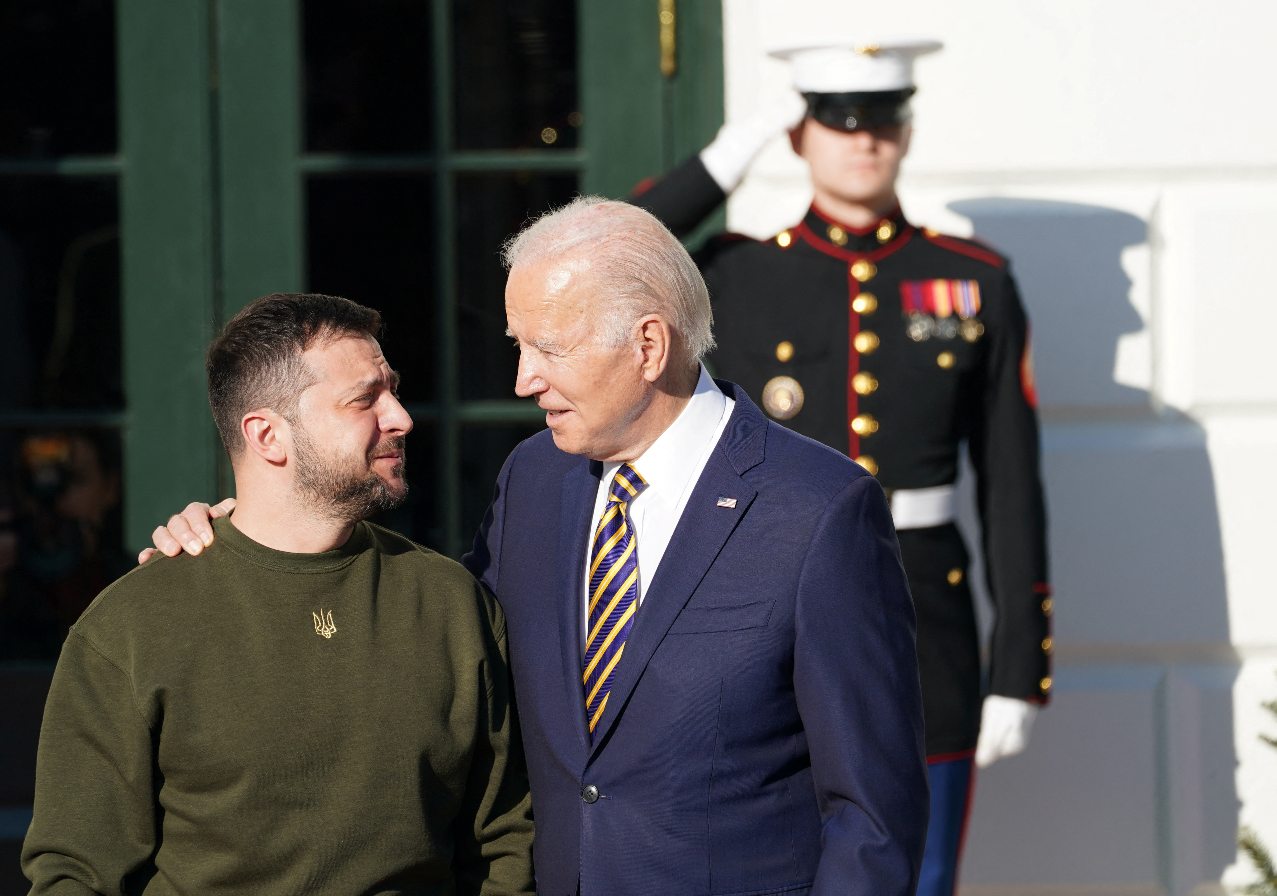 U.S. President Biden welcomes Ukraine's President Zelenskiy at the White House in Washington