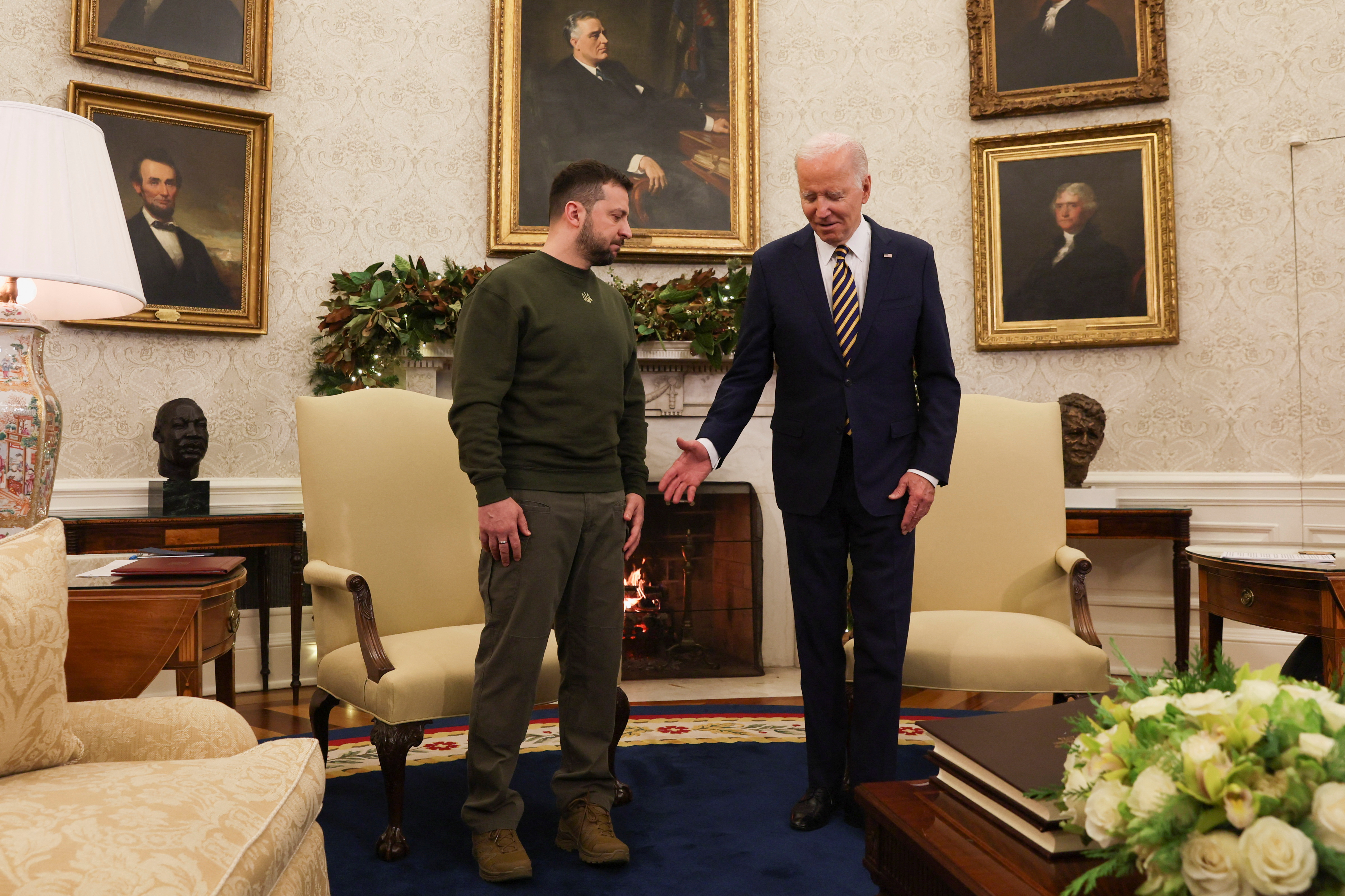 U.S. President Biden welcomes Ukraine's President Zelenskiy at the White House in Washington