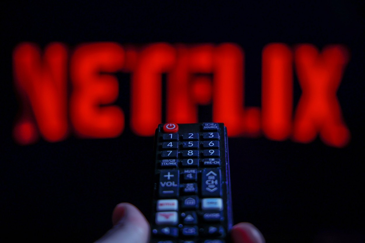 The Netflix logo is seen on in this illustration photo in Warsaw, Poland on 12 October, 2022.