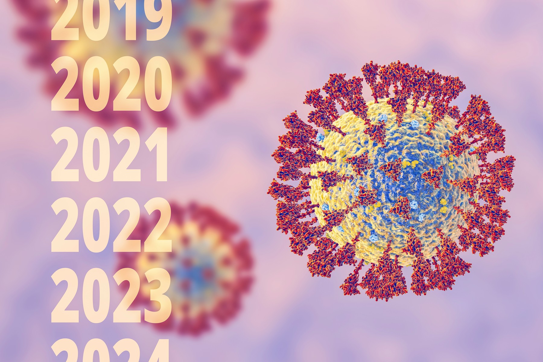 Coronavirus particles, illustration