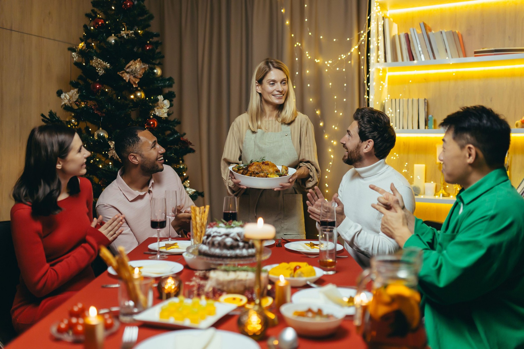 novo leto, božič, praznovanje, večerja