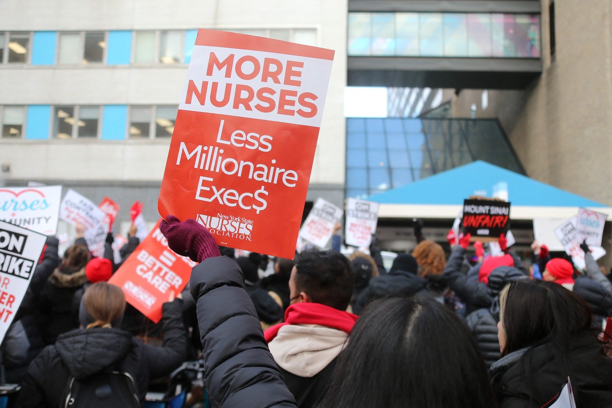 Nurse On Strike - NYC, New York, United States - 09 Jan 2023
