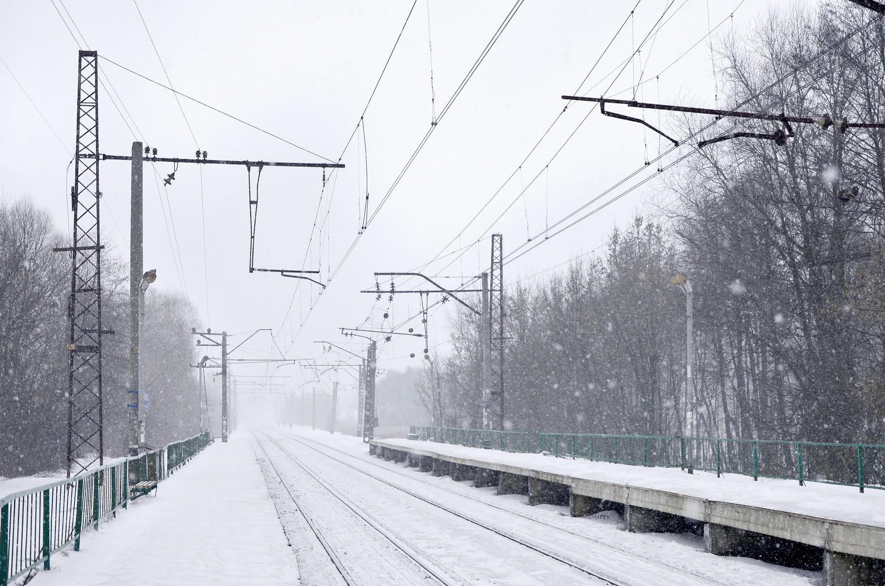 sneg, tiri, železnica