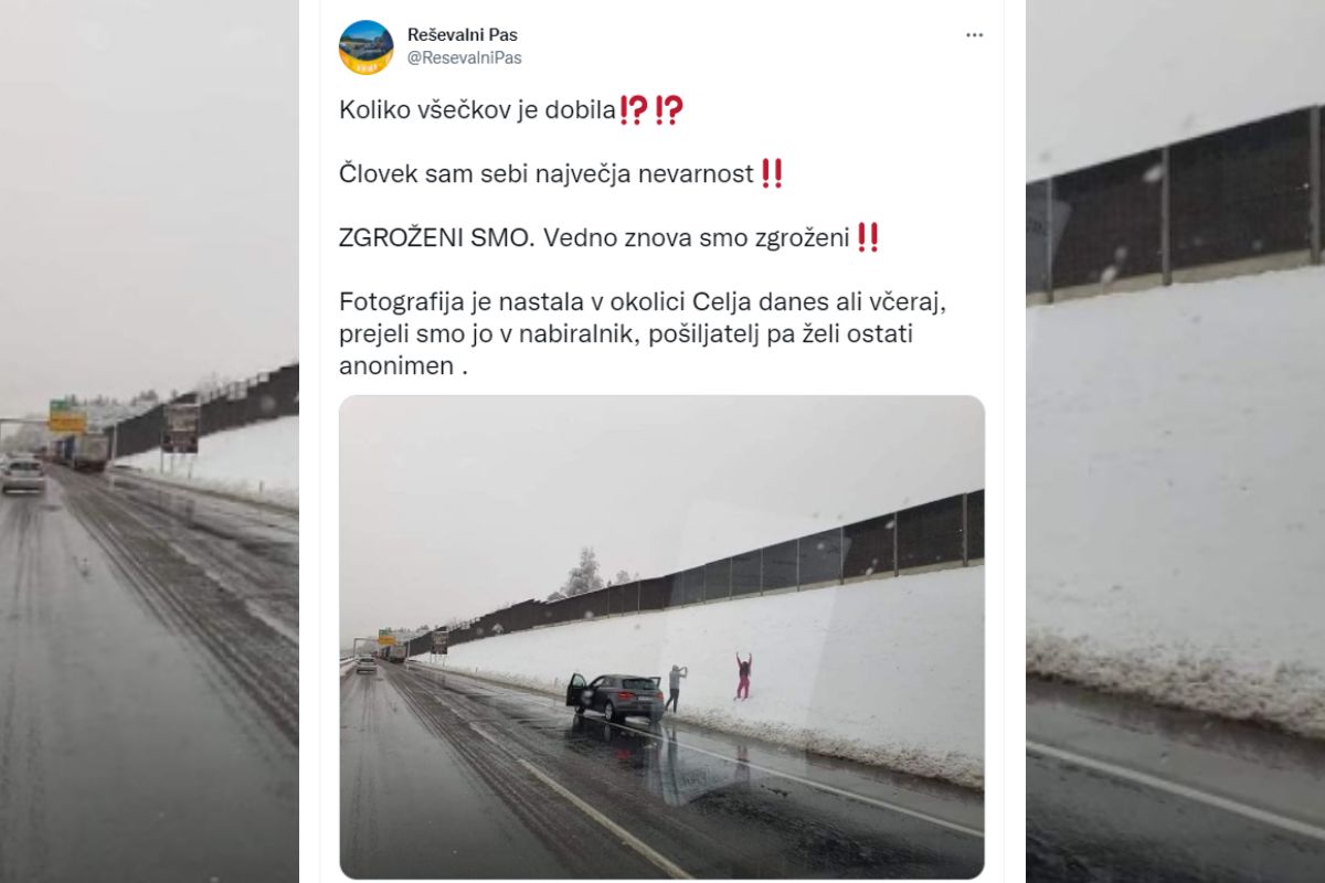 reševalni pas, selfie, avtocesta