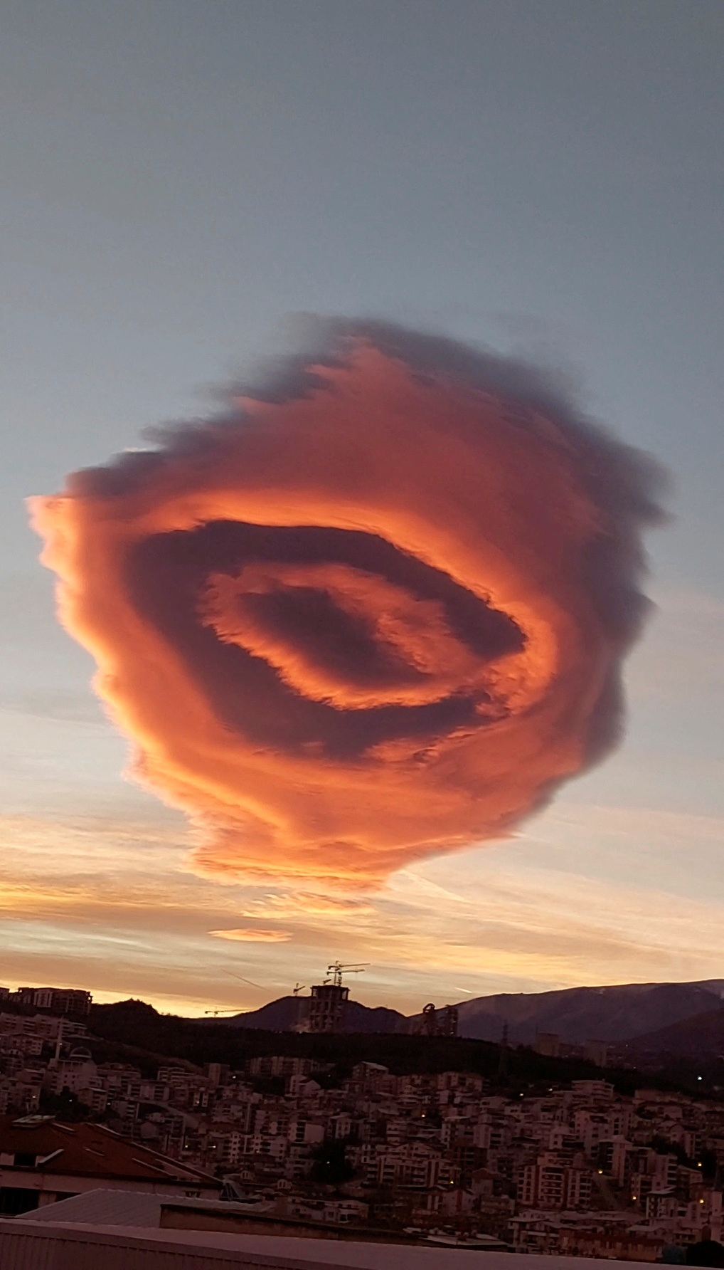 Extraordinary cloud formation over Turkish sky