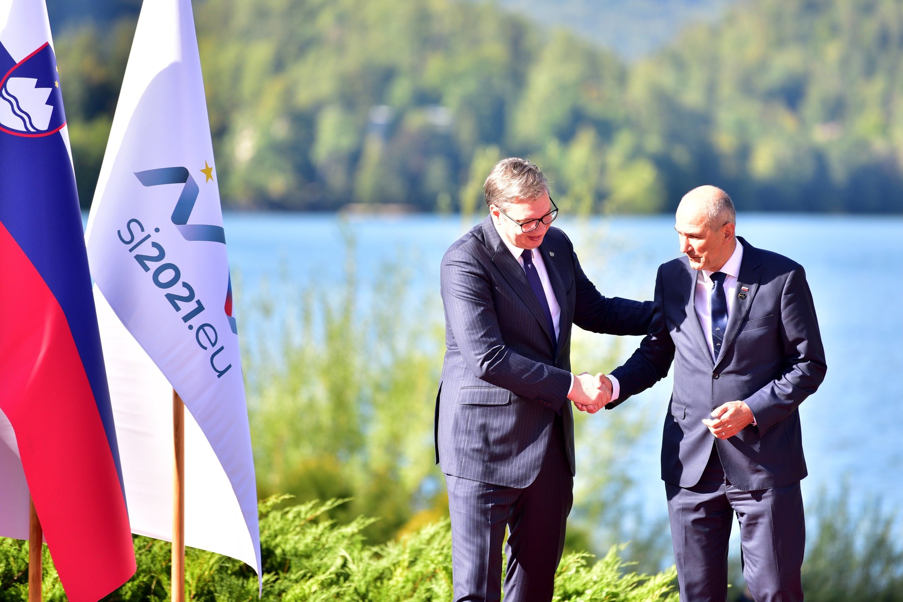 Janez Janša, Aleksandar Vučić, Bled