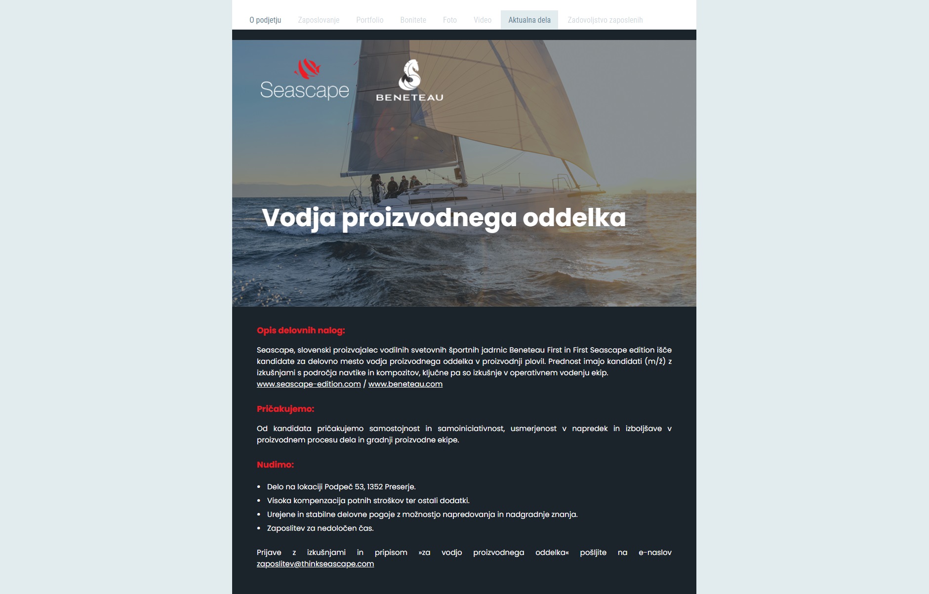 posnetek zaslona na portalu Moje delo