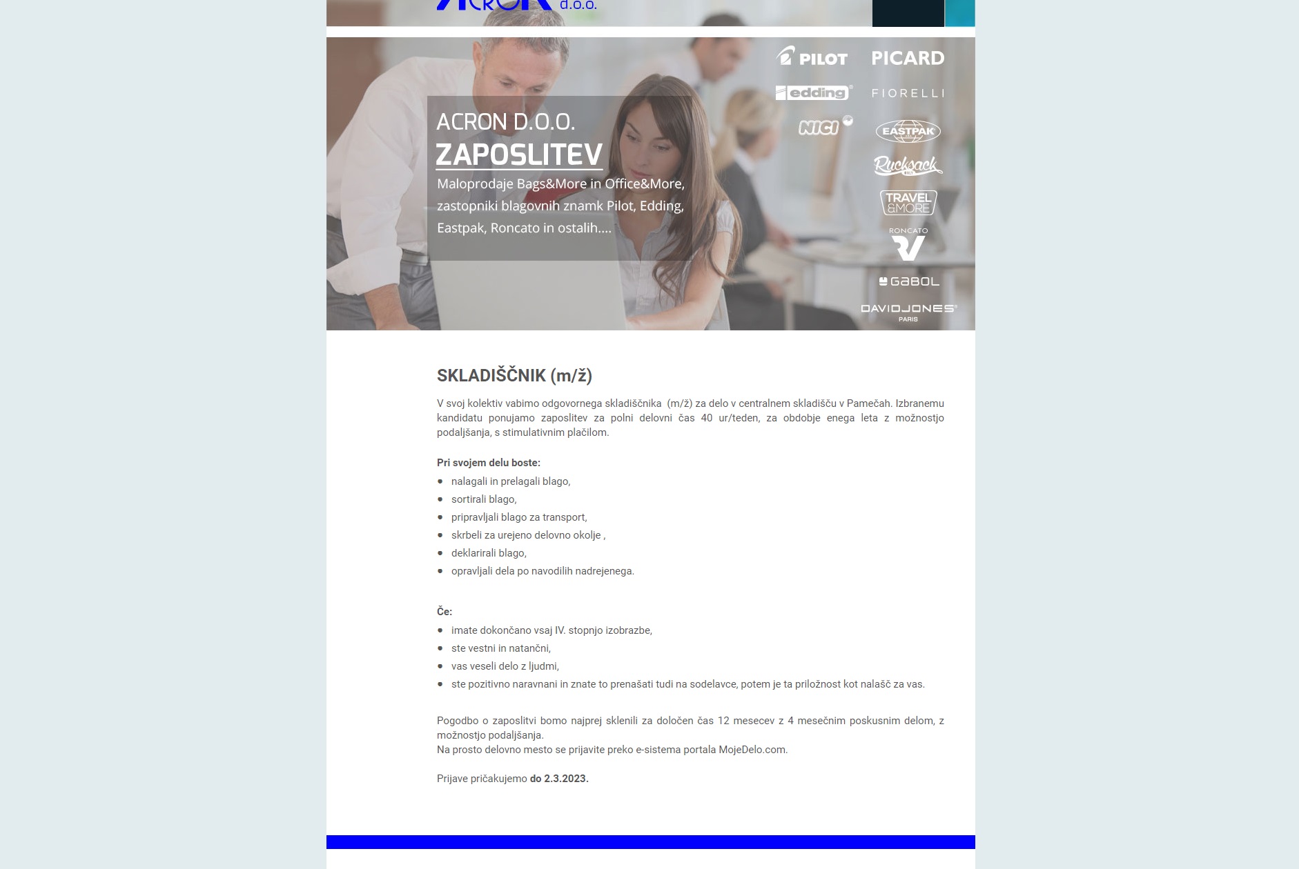 posnetek zaslona na portalu Moje delo