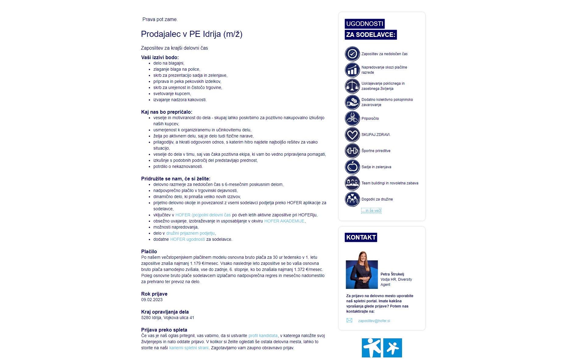 zaposlovanje hofer