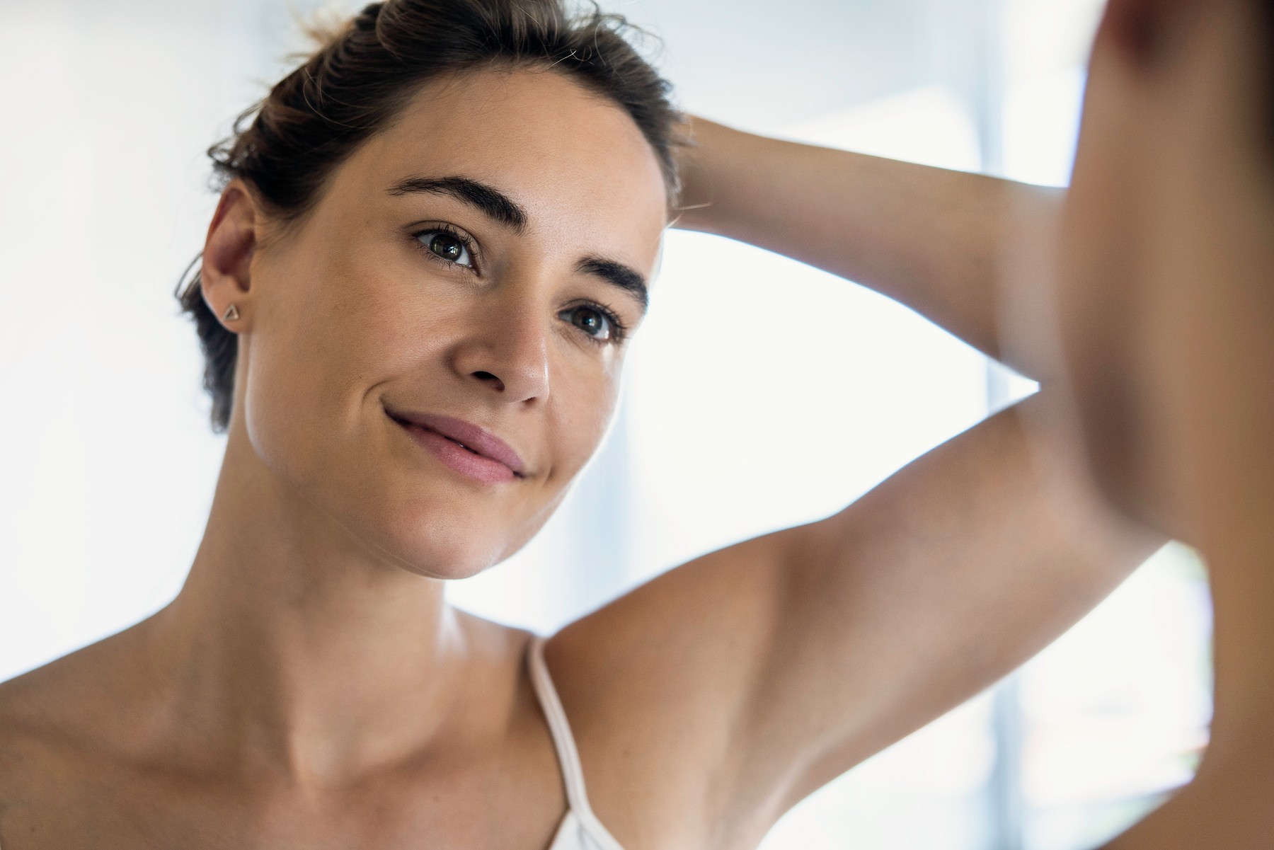 ženska, ogledalo, zdravje