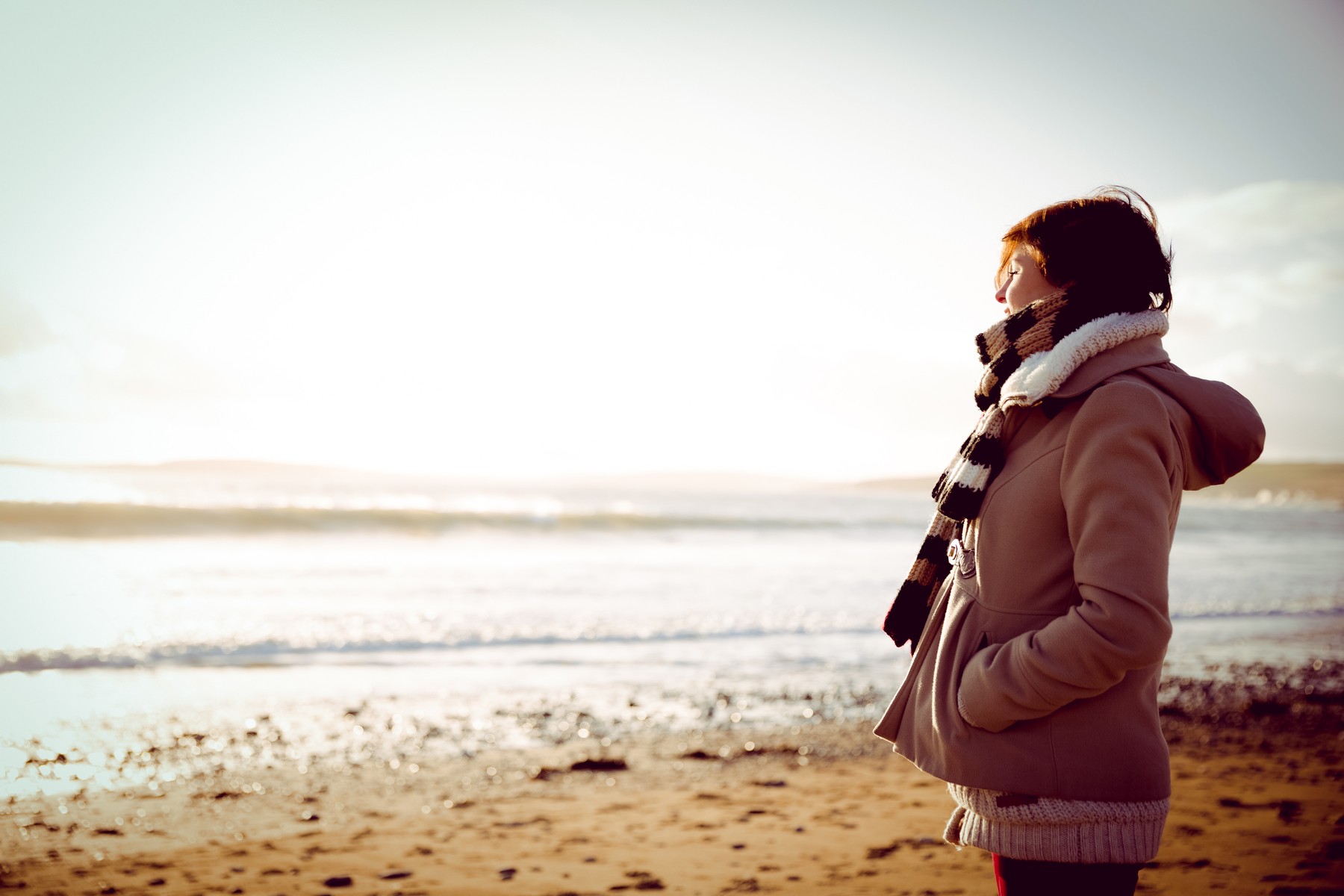 morje, ženska, plaža