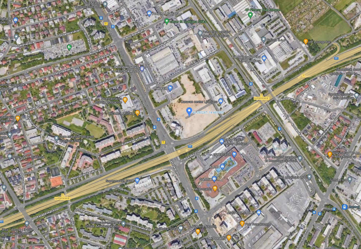 PC Šiška - zemljevid