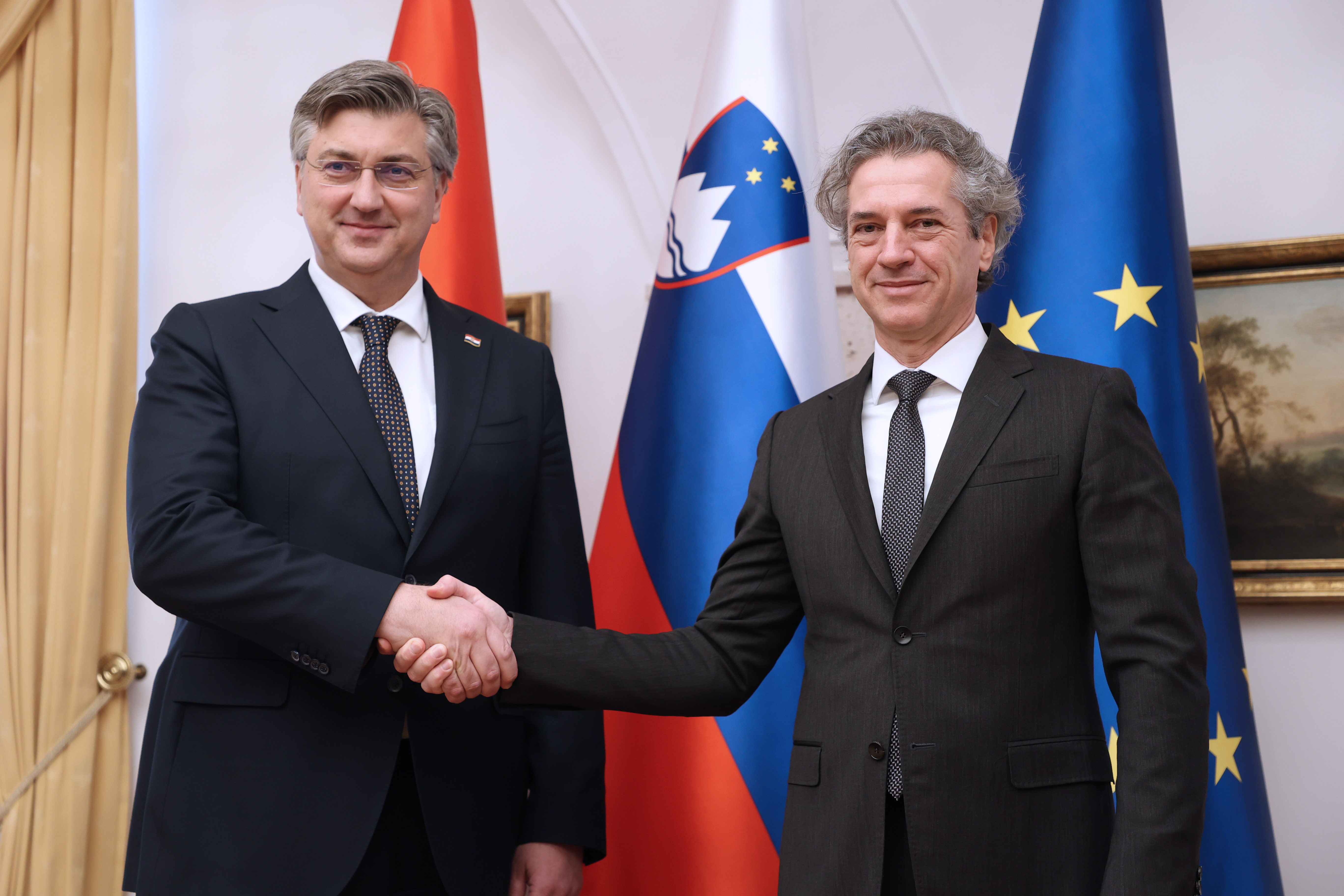 Andrej Plenković in Robert Golob