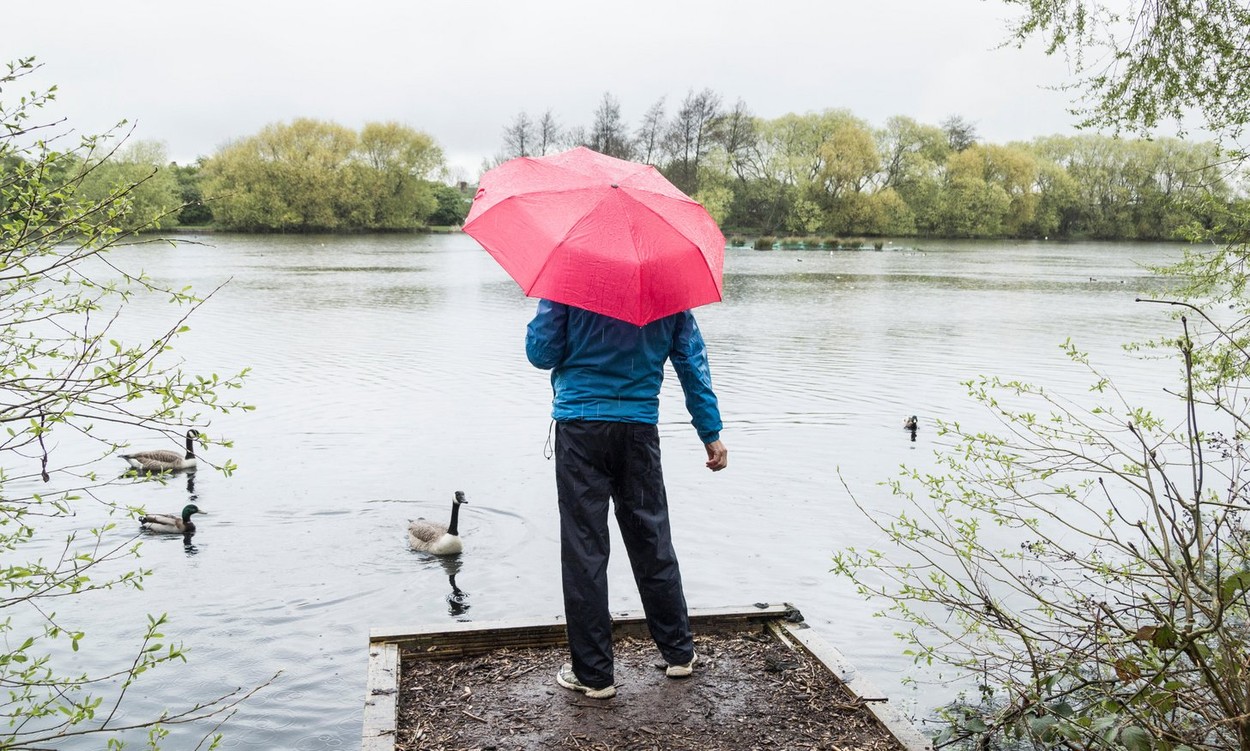 dežnik, vreme, jezero