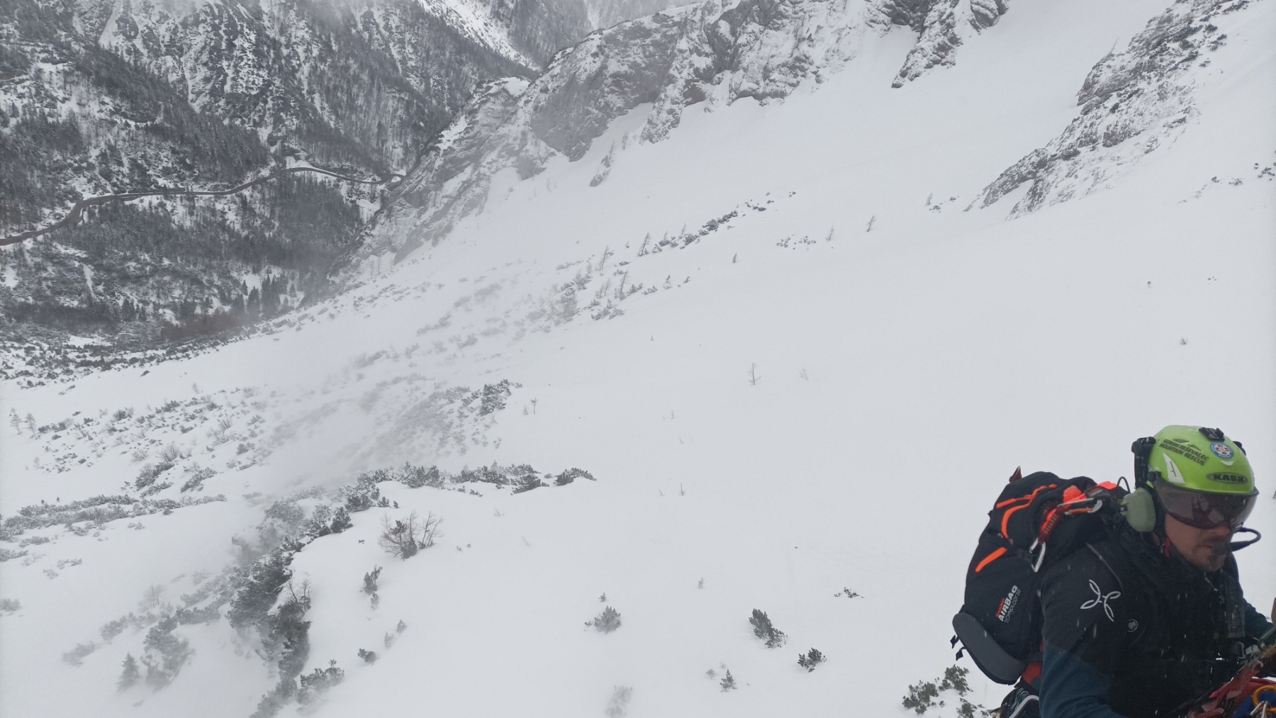 Helikopter, plaz, reševanje, Mala Mojstrovka