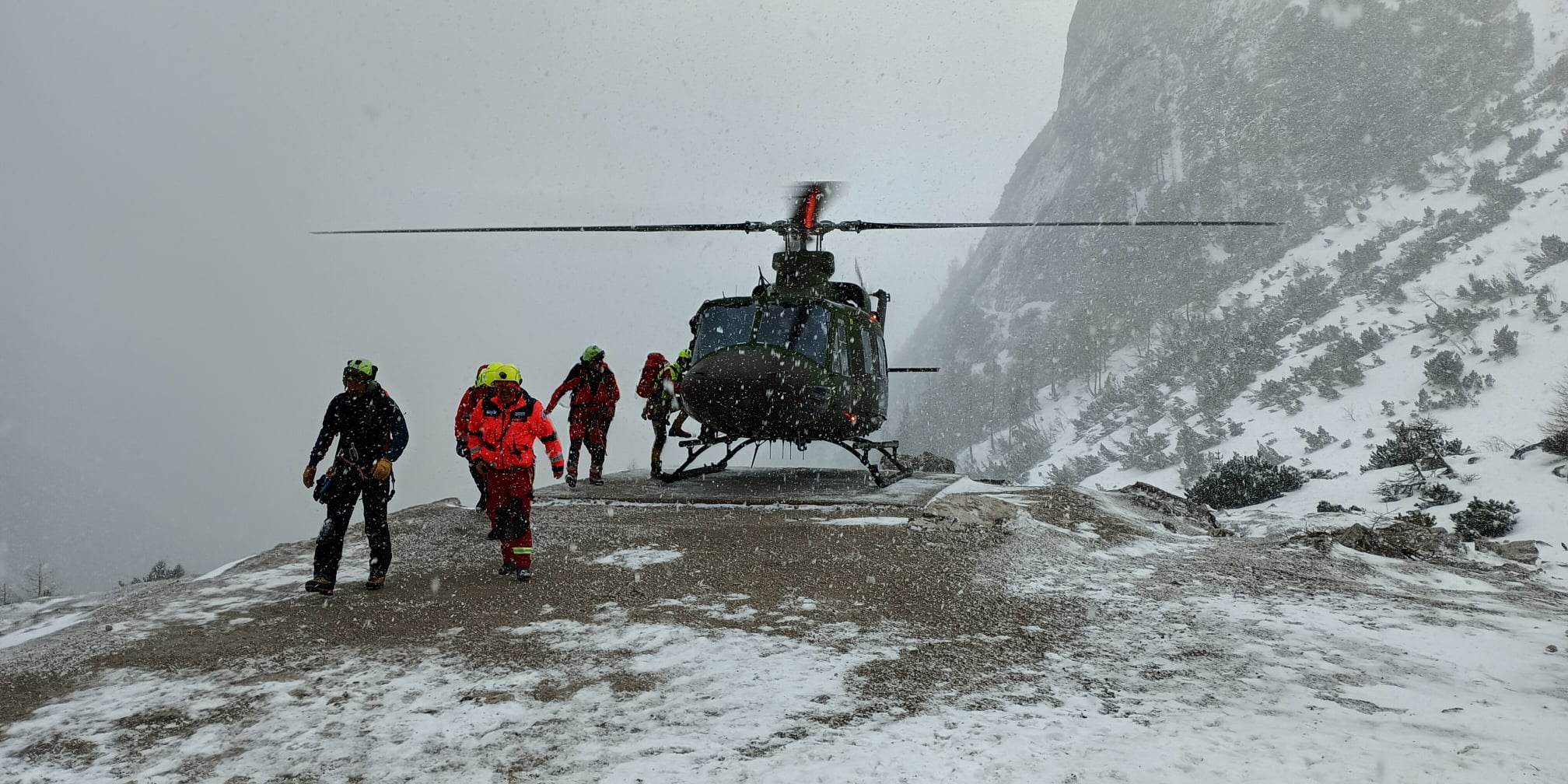 Helikopter, reševanje, plaz, Mala Mojstrovka