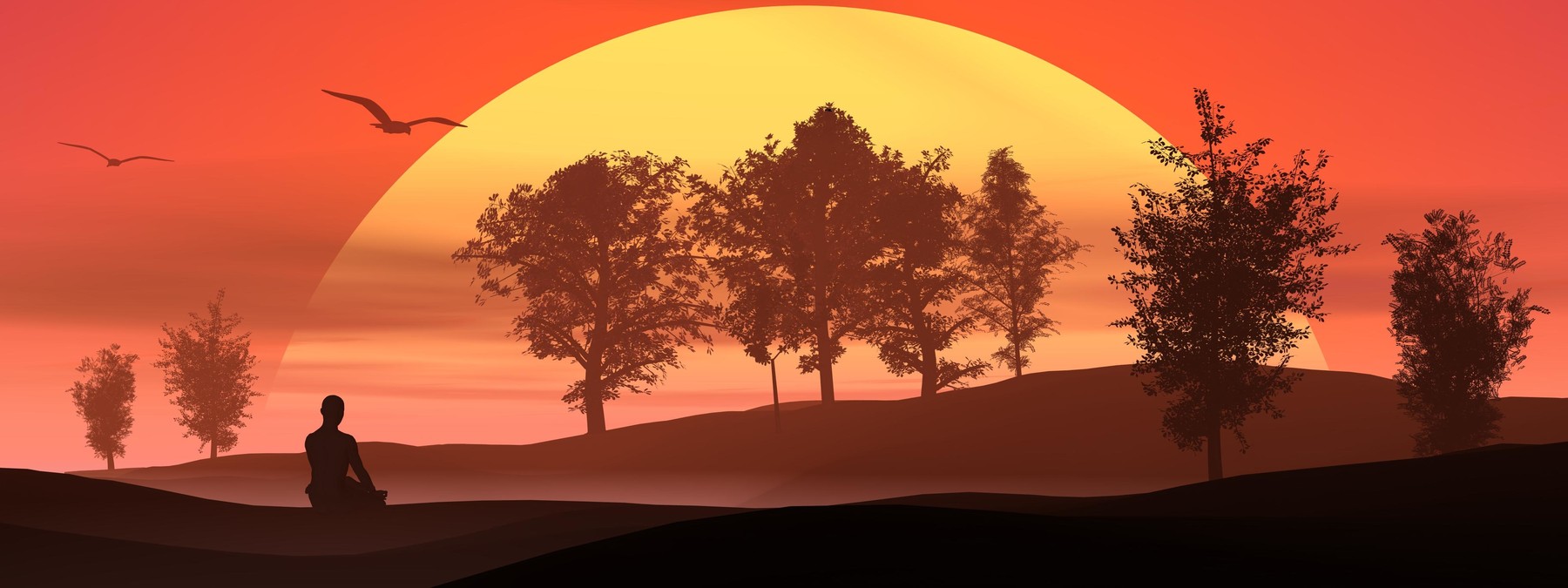sončni zahod, meditacija, haiku