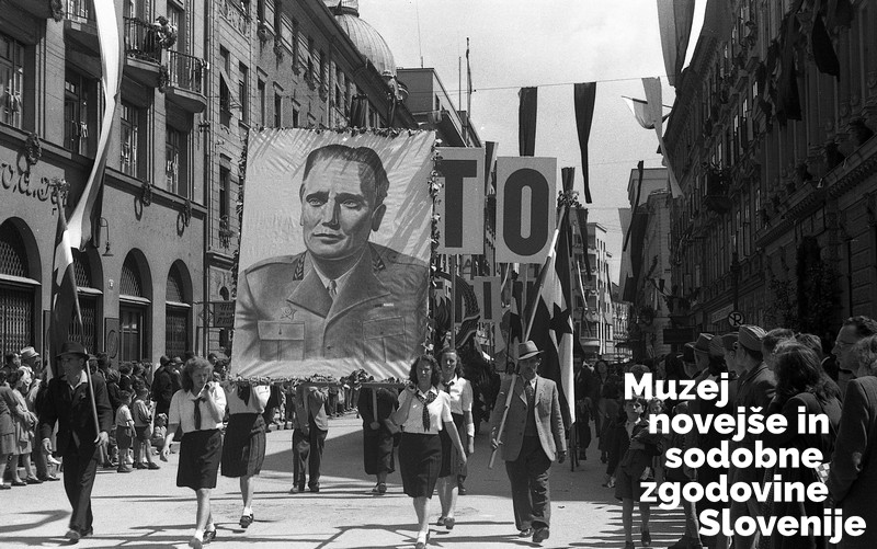Prvomajska parada v Ljubljani leta 1946 (Foto: Slavko Smolej, hrani Muzej novejše in sodobne zgodovine Slovenije)