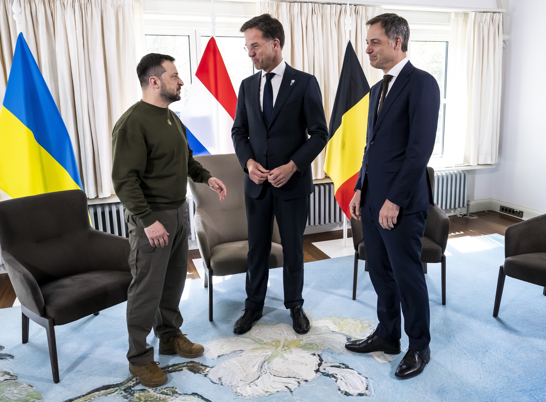 Rutte, Zelensky, De Croo, Haag