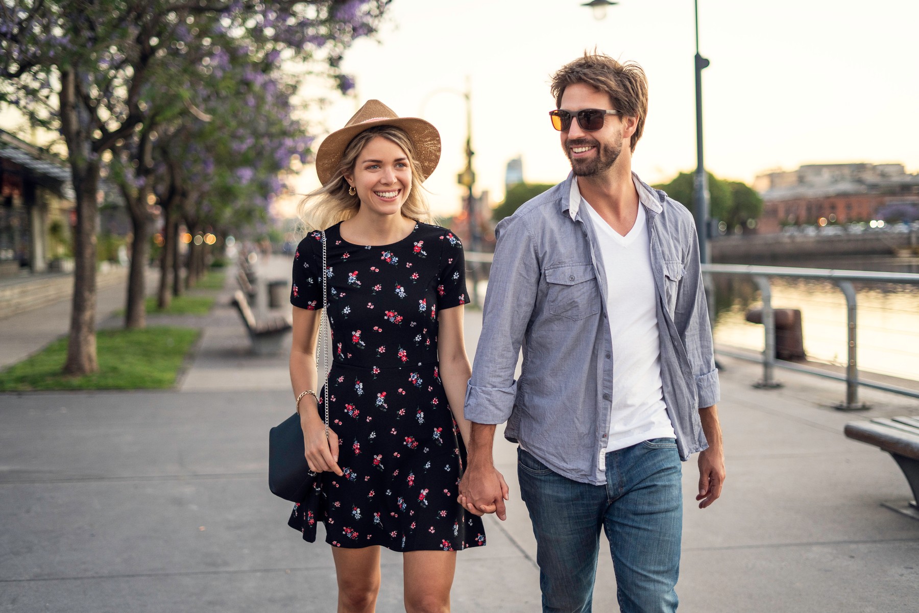 par, moški, ženska, ulica