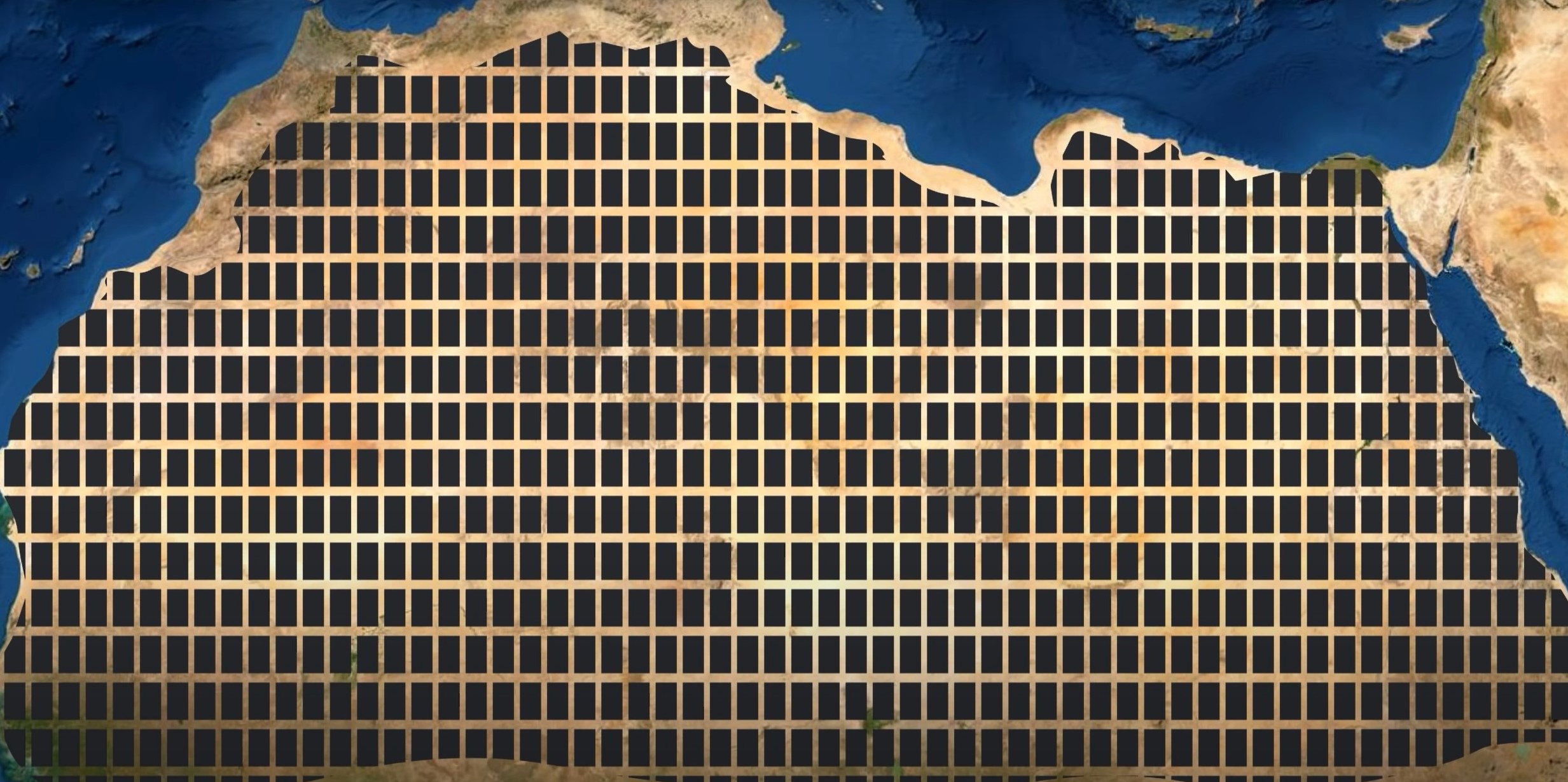 Sahara pokrita s solarnimi ploščami