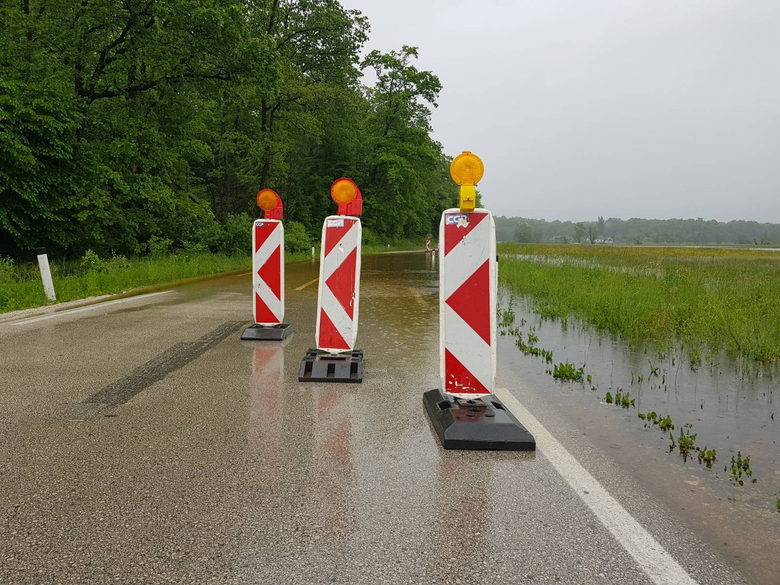 Zaprta cesta proti Kostanjevici na Krki/N1